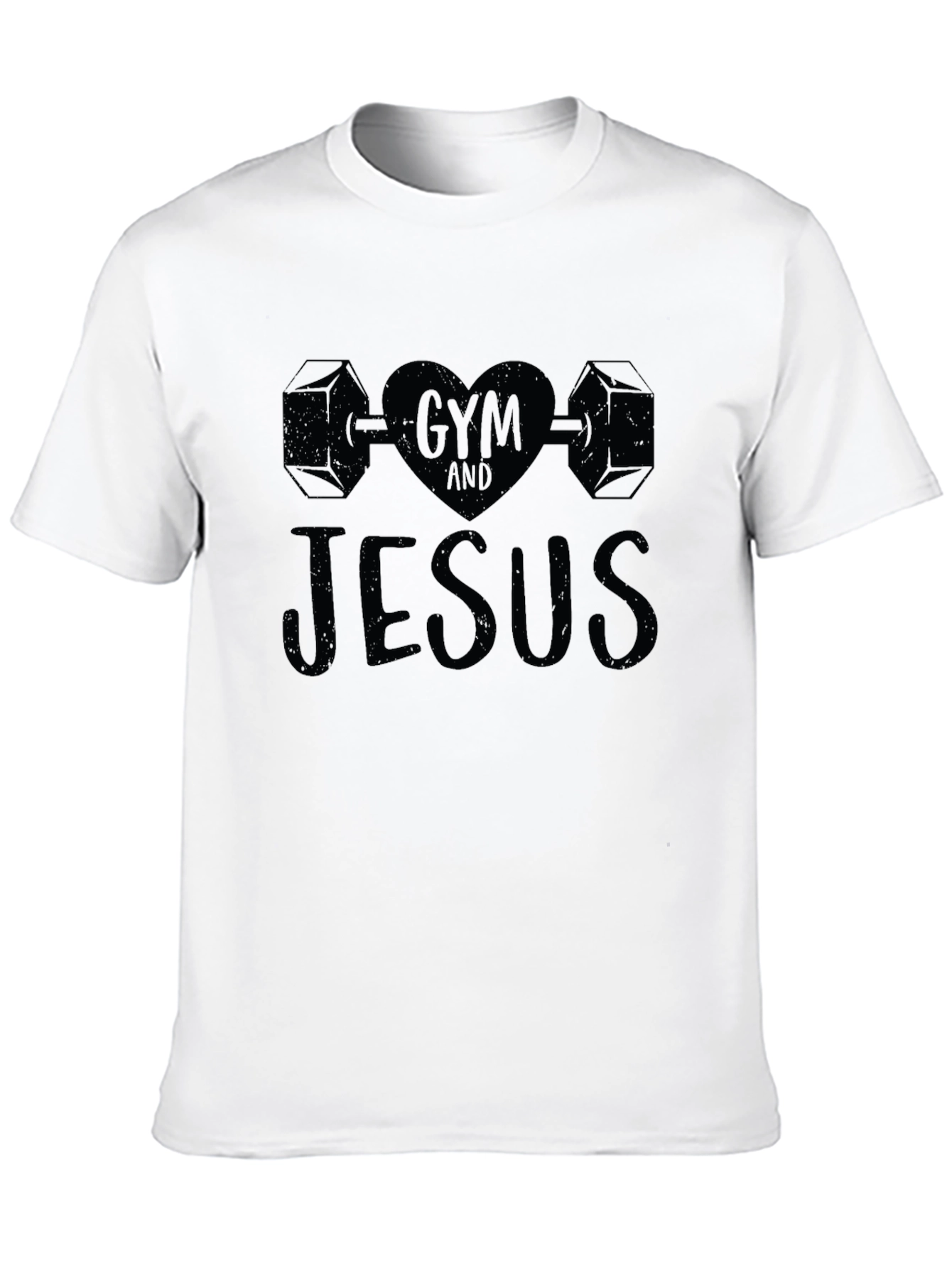 Gym and Jesus Black T-Shirt Religious Workout Tee