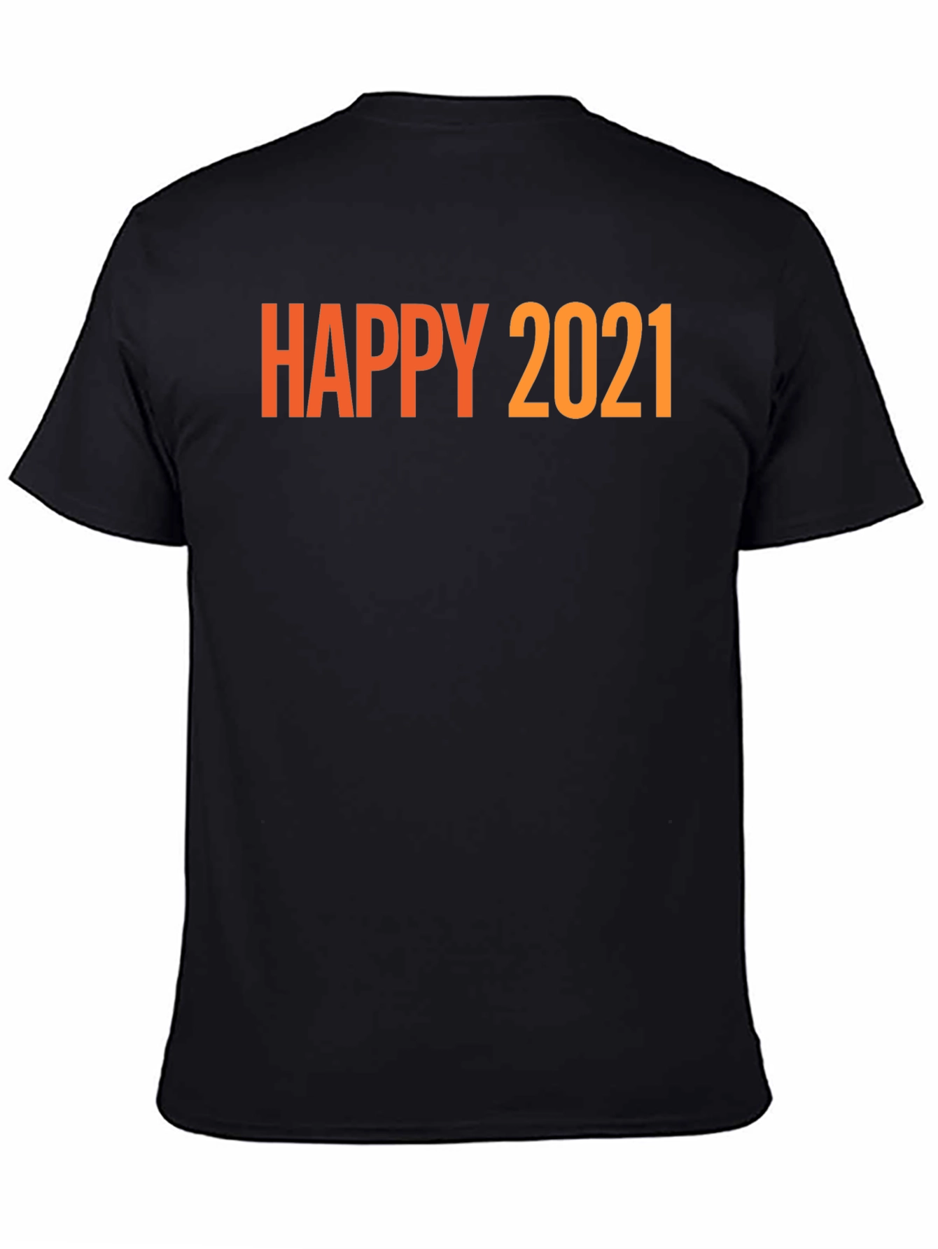 Happy 2021 Graphic Tee - Black Crew Neck