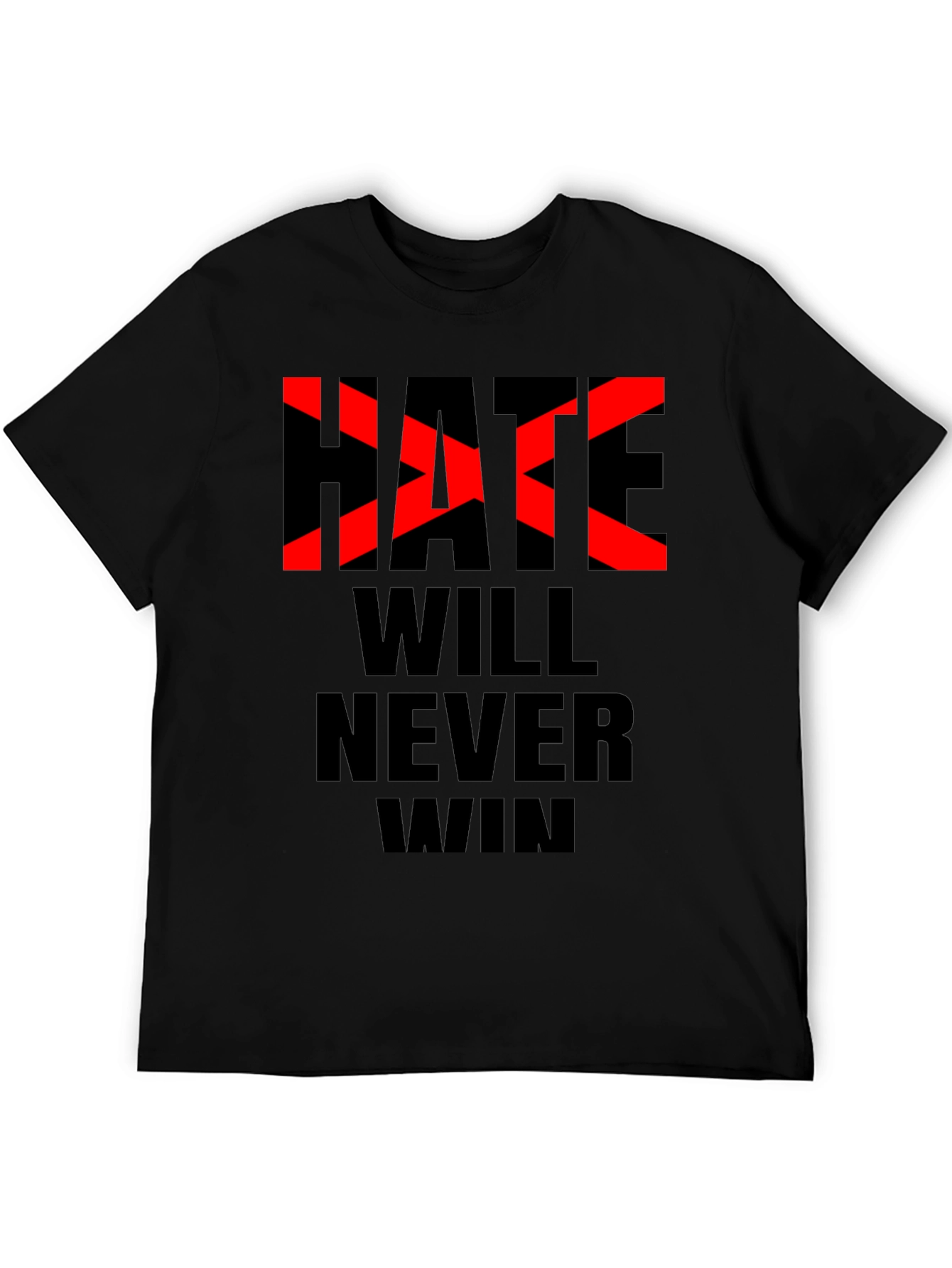 Hate Will Never Win Graphic Tee - Black