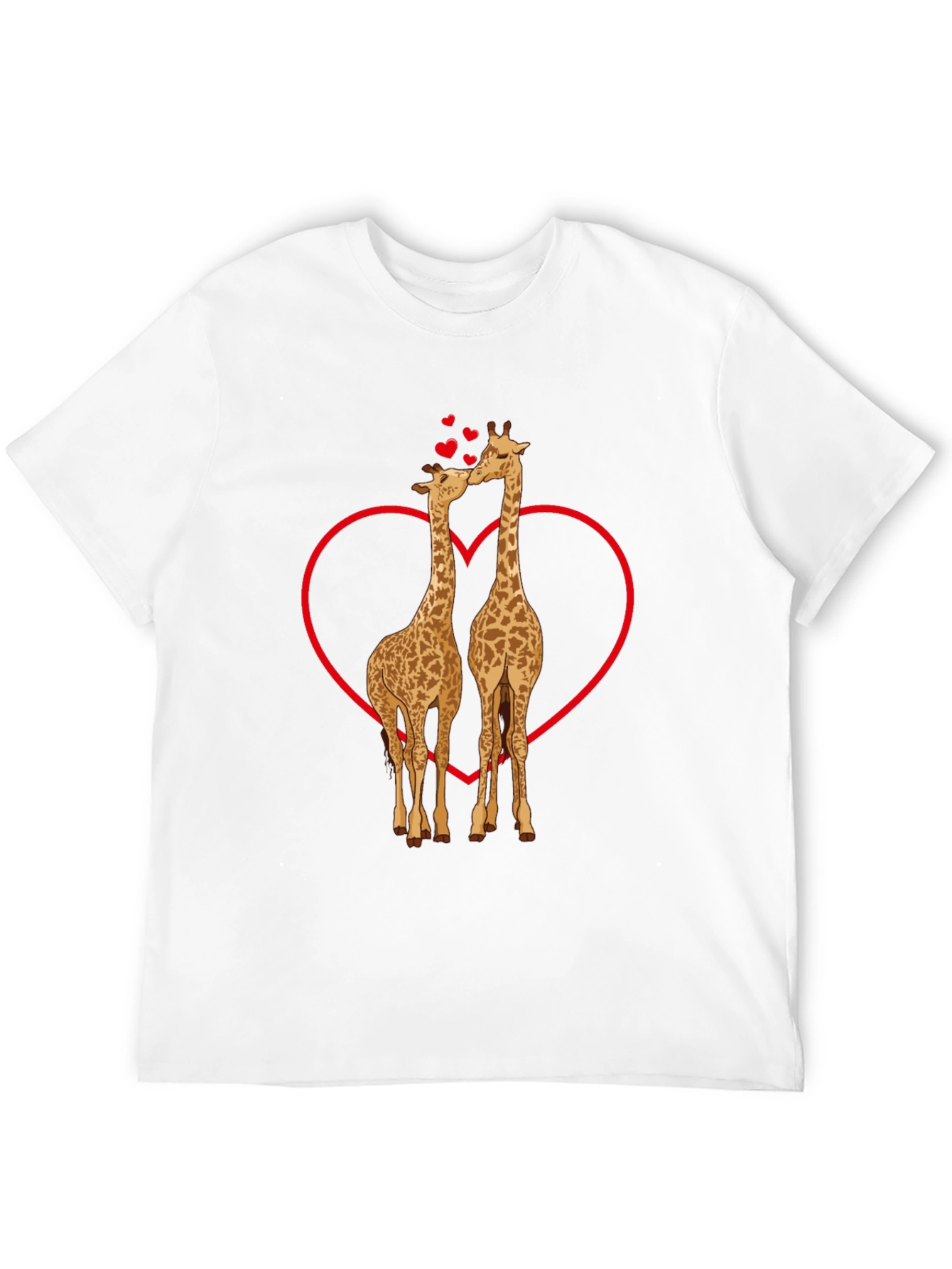 Giraffe Love Valentines Day Black T-Shirt