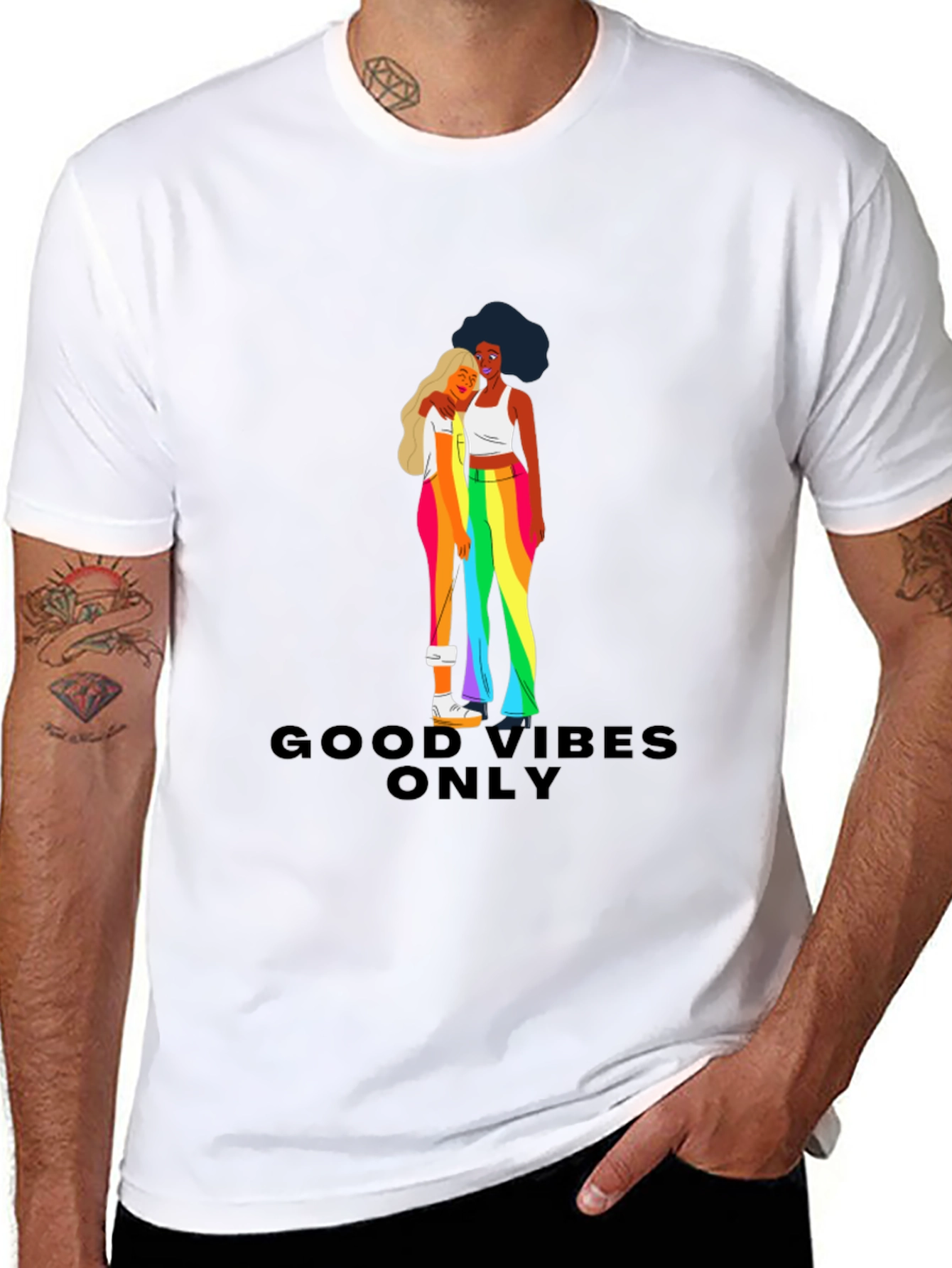 Good Vibes Only Pride Graphic Tee