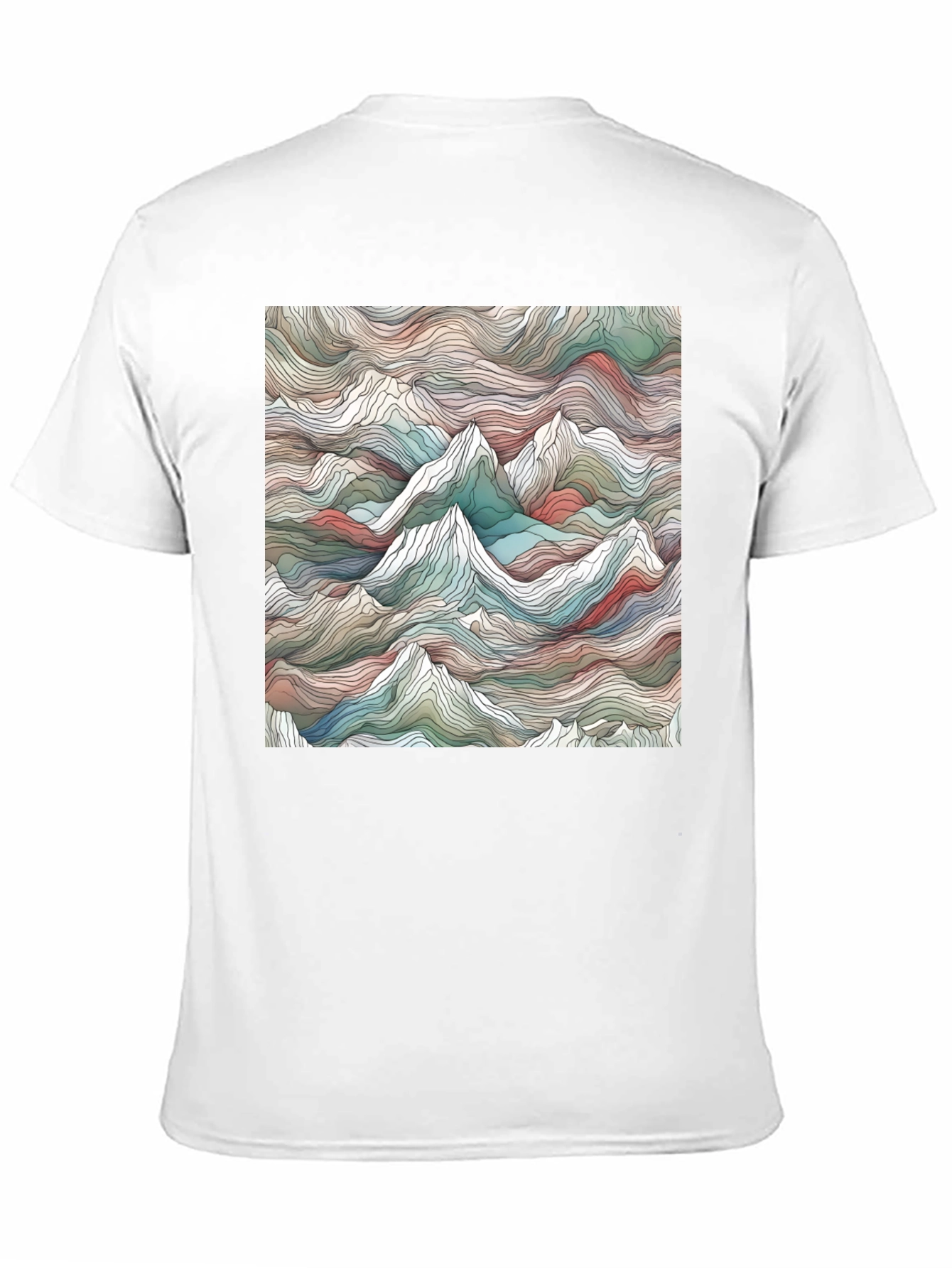 Abstract Mountainscape Graphic Tee - Stylish Black T-Shirt