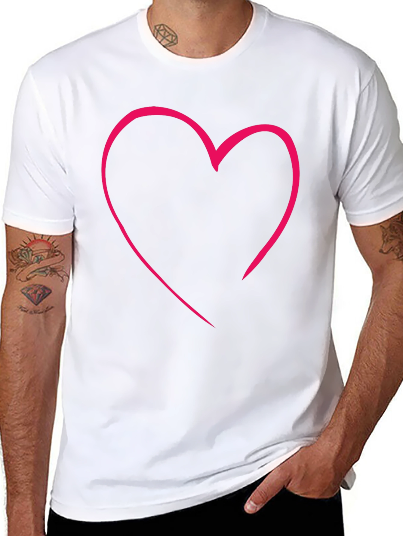 Heart Outline Graphic Tee - Stylish Casual Wear