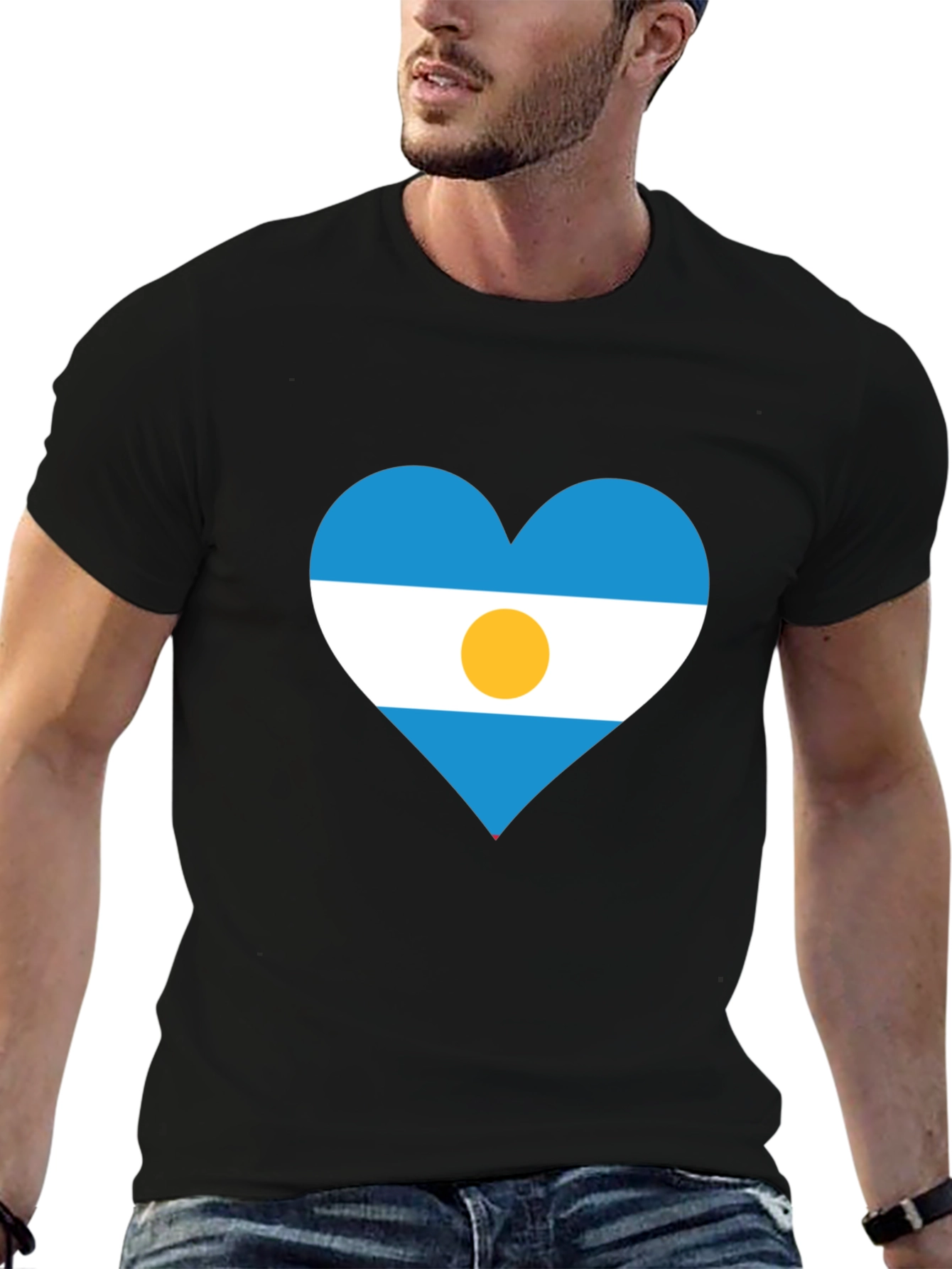 Argentina Heart Flag T-Shirt - Show Your Pride!