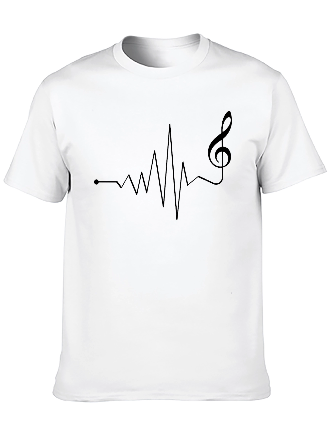 Heartbeat Music Note Graphic Tee - Mens Black T-Shirt