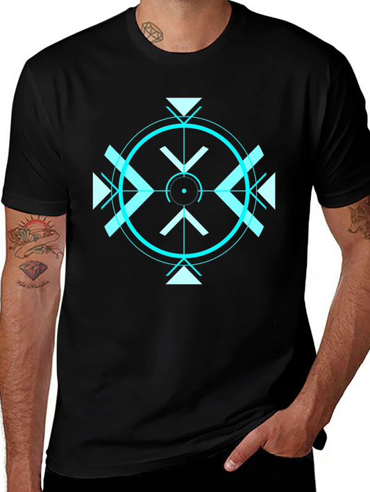 Geometric Target Graphic Tee - Black