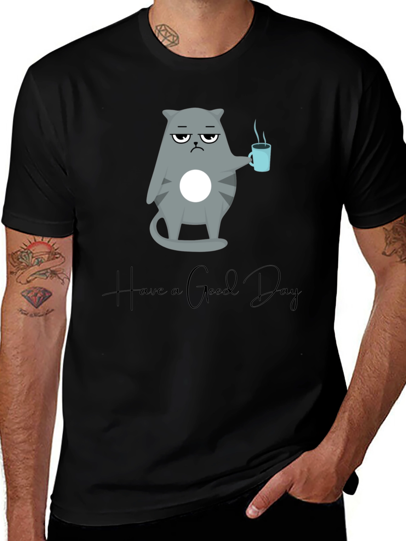 Grumpy Cat Coffee T-Shirt - Have a Good Day