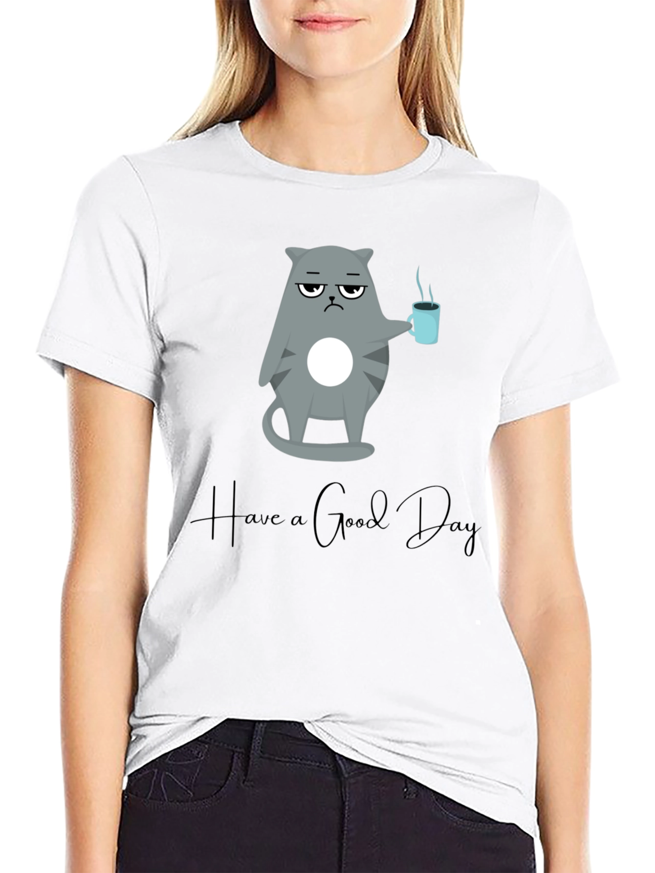 Grumpy Cat Coffee T-Shirt - Have a Good Day