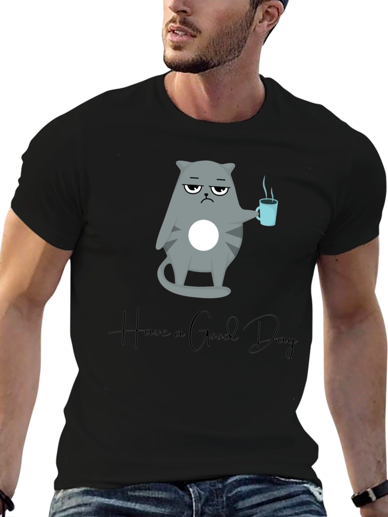 Grumpy Cat Coffee T-Shirt - Have a Good Day