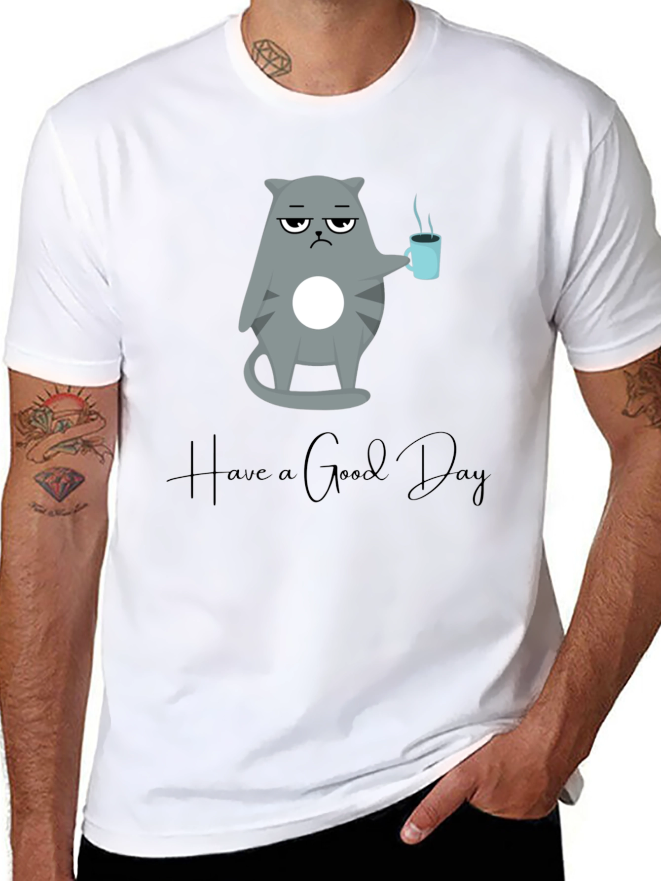 Grumpy Cat Coffee T-Shirt - Have a Good Day