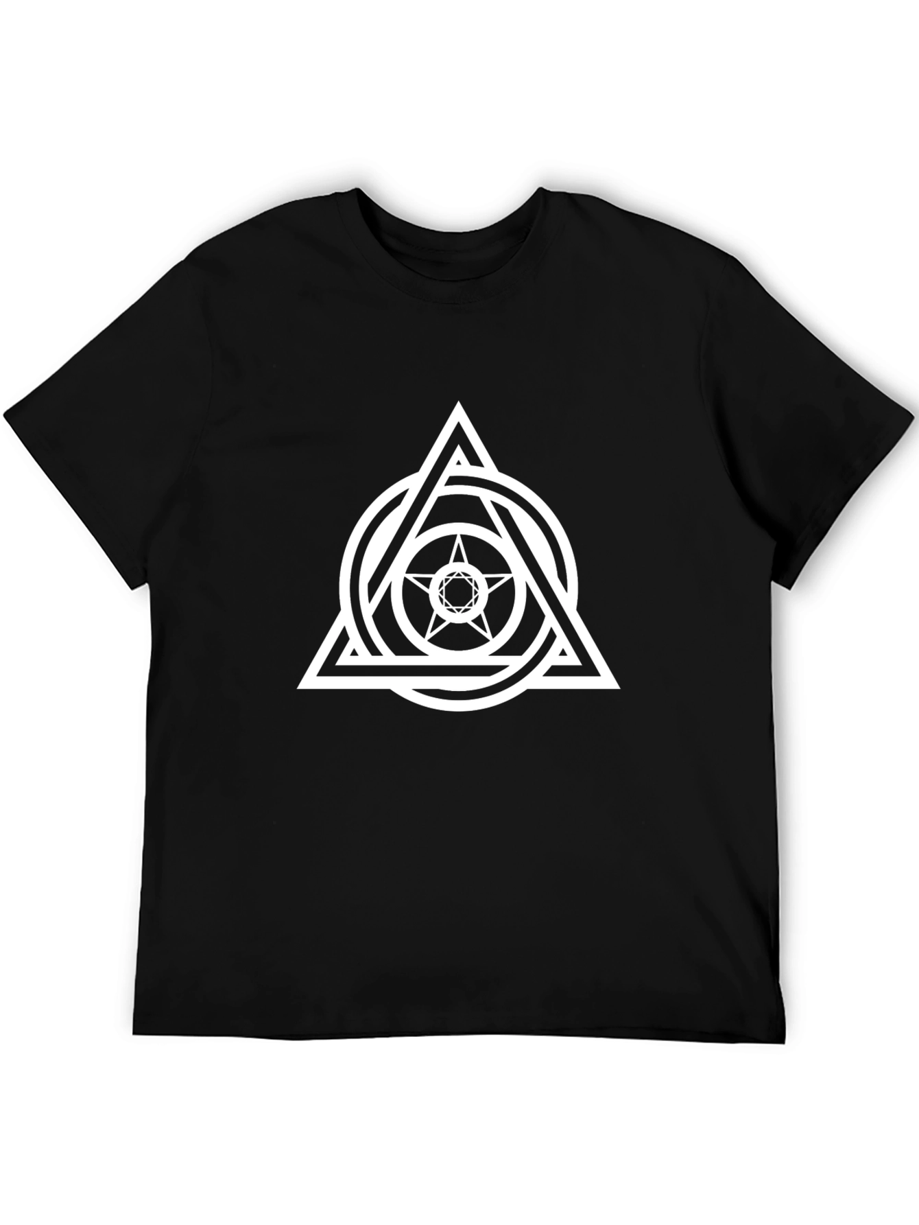 Geometric Star T-Shirt - Black Graphic Tee