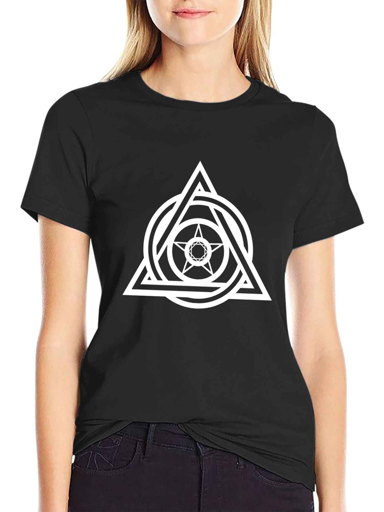 Geometric Star T-Shirt - Black Graphic Tee