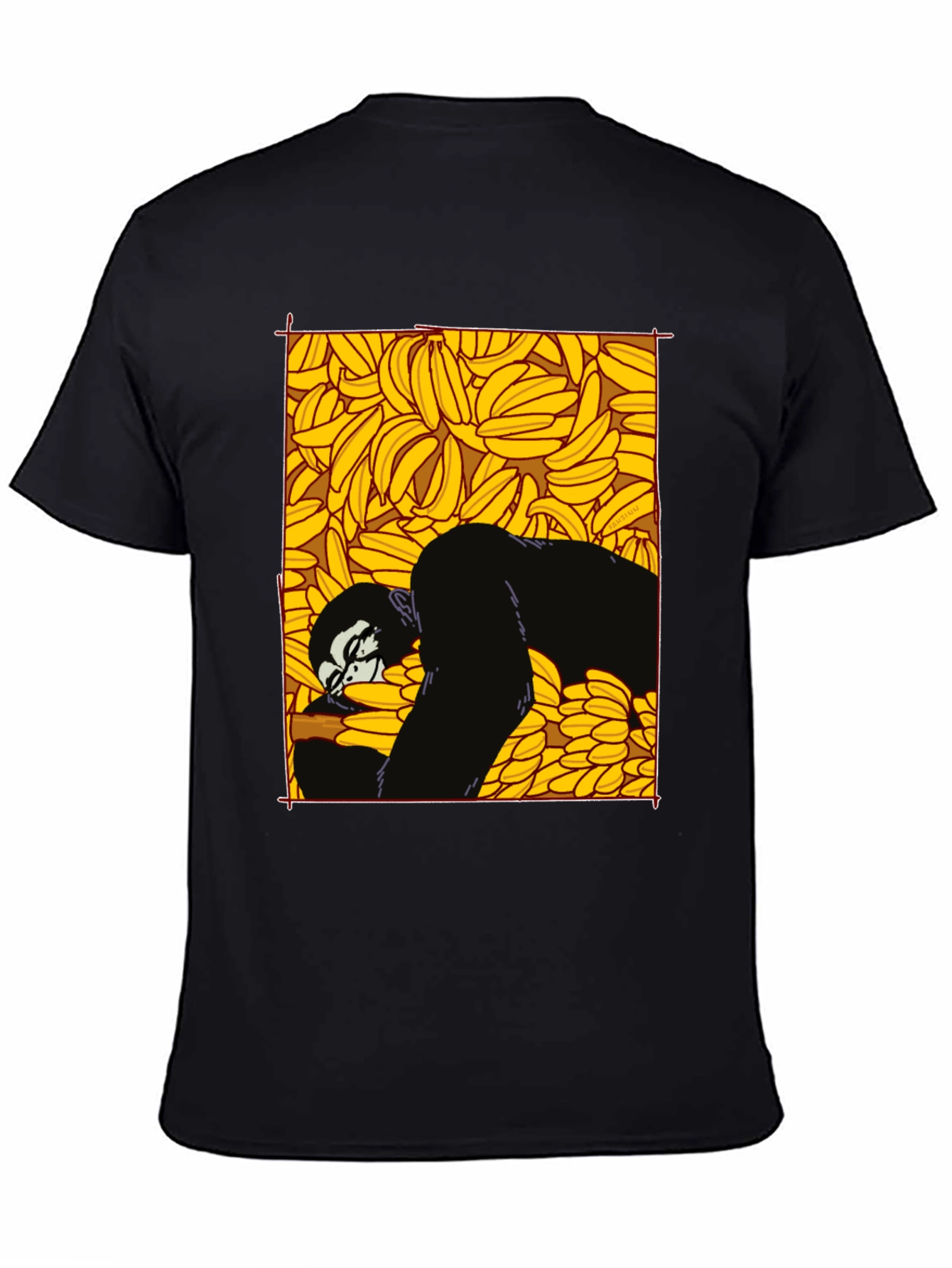 Banana Gorilla Graphic Tee - Unique Black T-Shirt