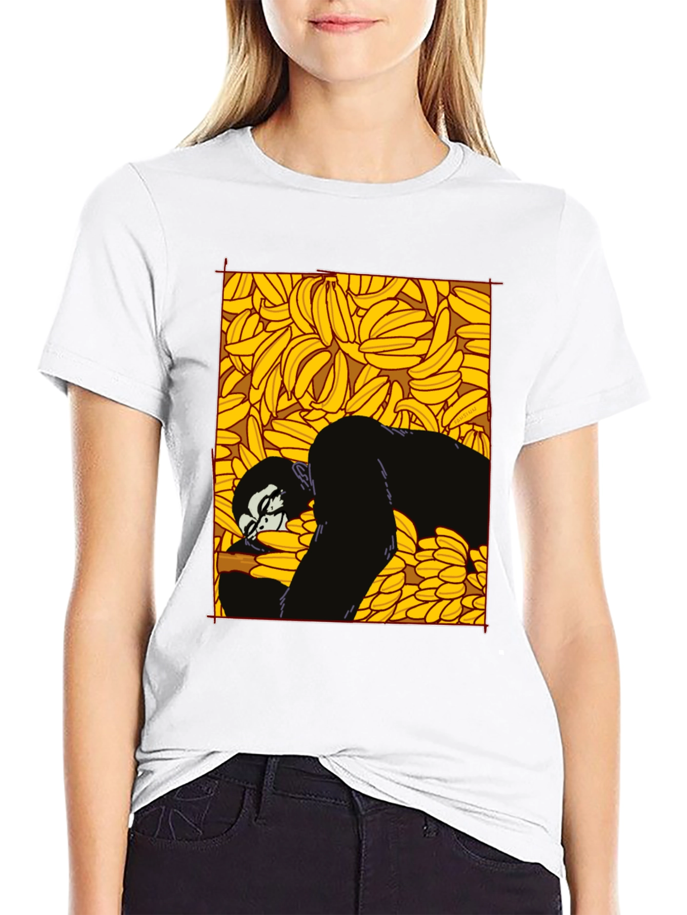 Banana Gorilla Graphic Tee - Unique Black T-Shirt