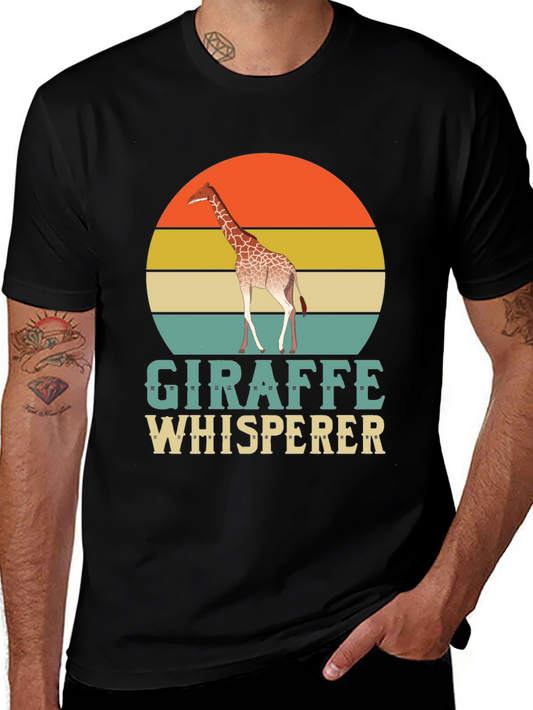 Giraffe Whisperer T-Shirt - Retro Style Animal Lover Tee