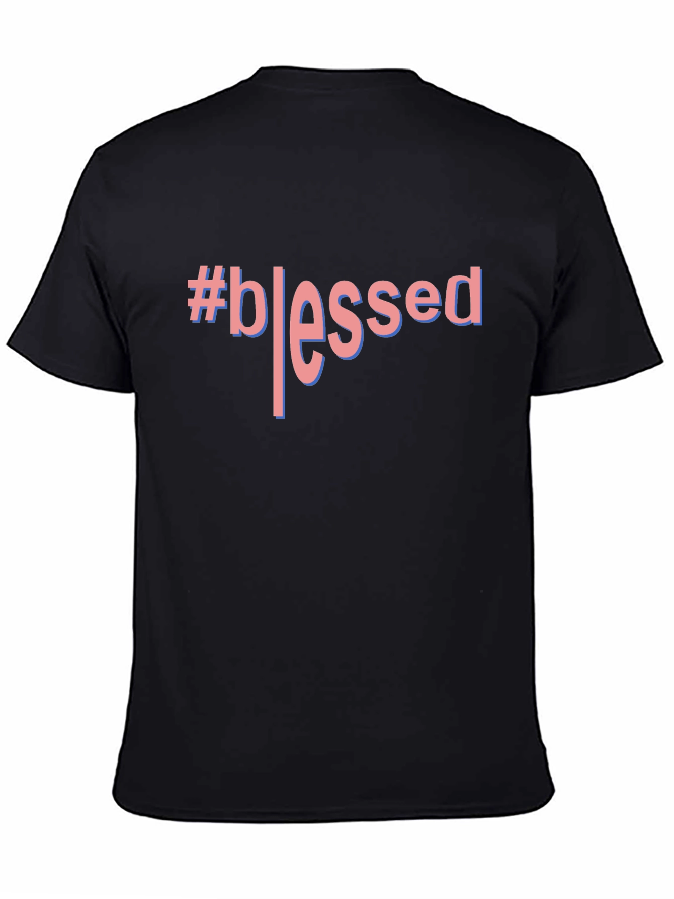 #Blessed Graphic T-Shirt - Black Crew Neck Tee