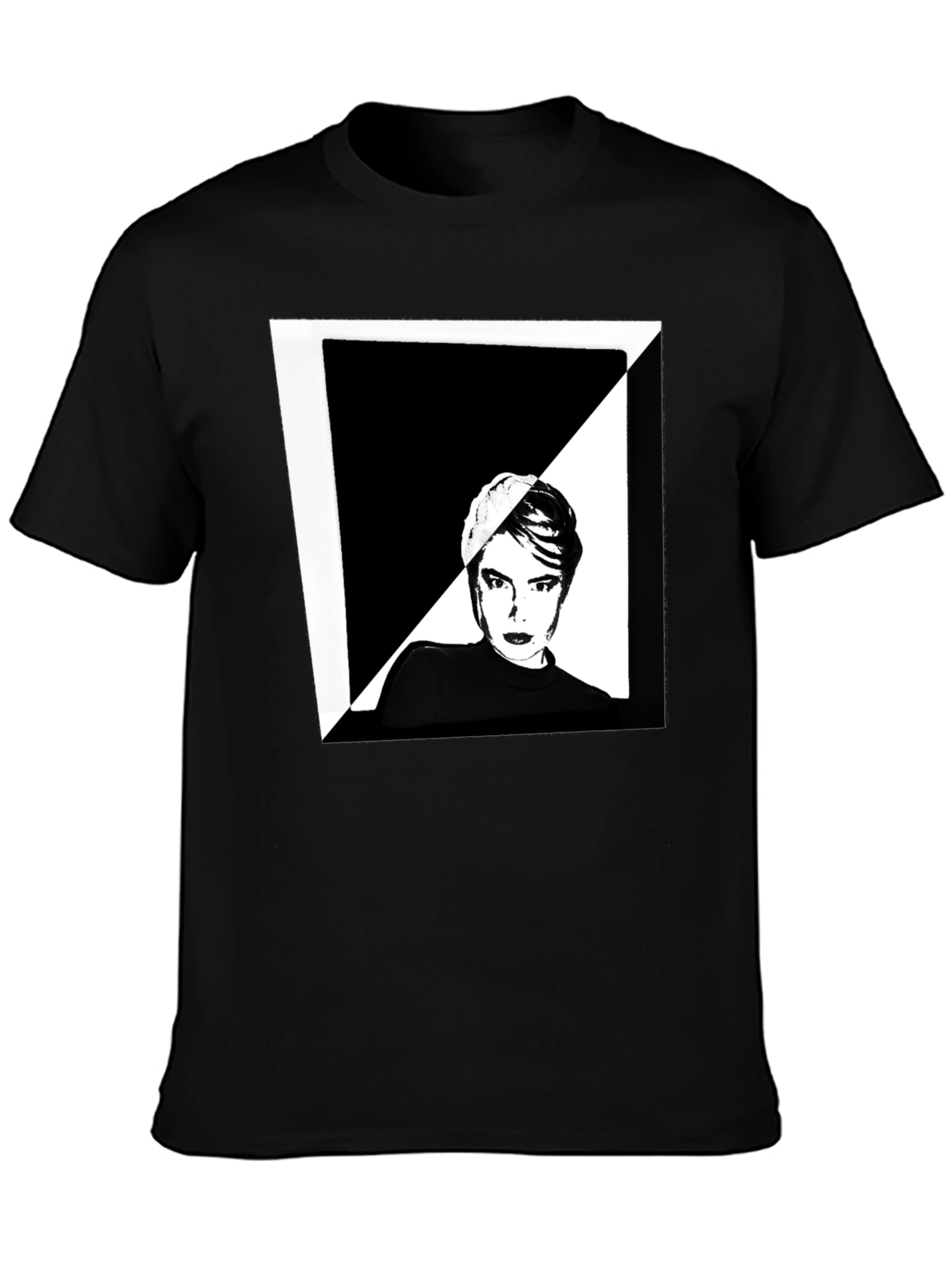 Abstract Portrait Graphic Tee - Black
