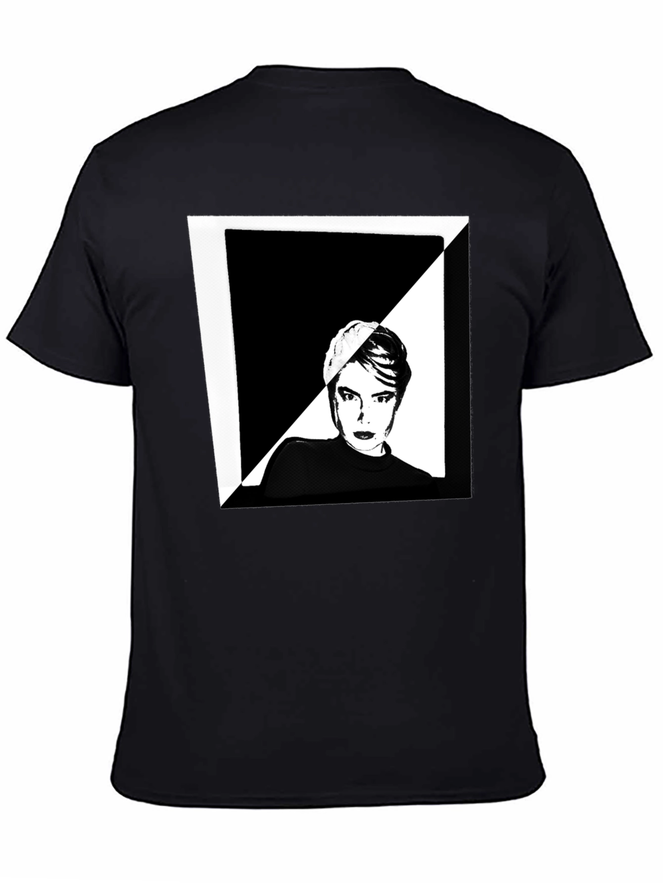 Abstract Portrait Graphic Tee - Black