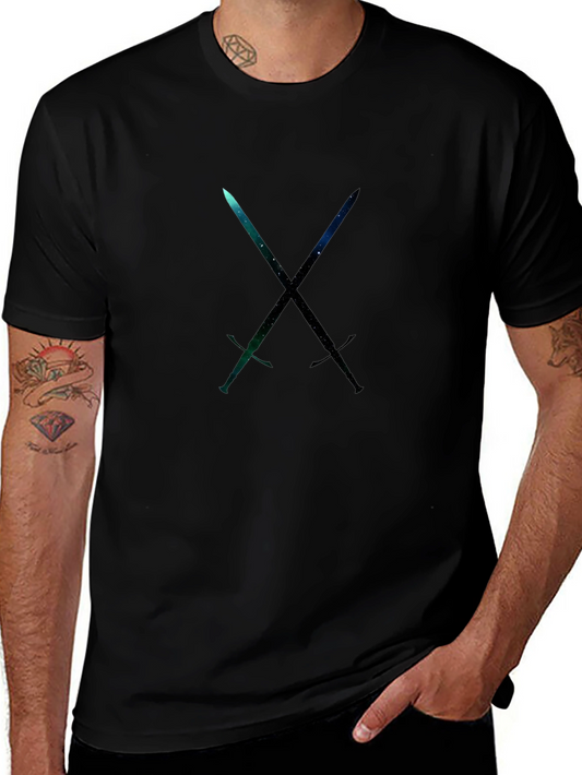 Galaxy Sword Crossed T-Shirt - Sci-Fi Style