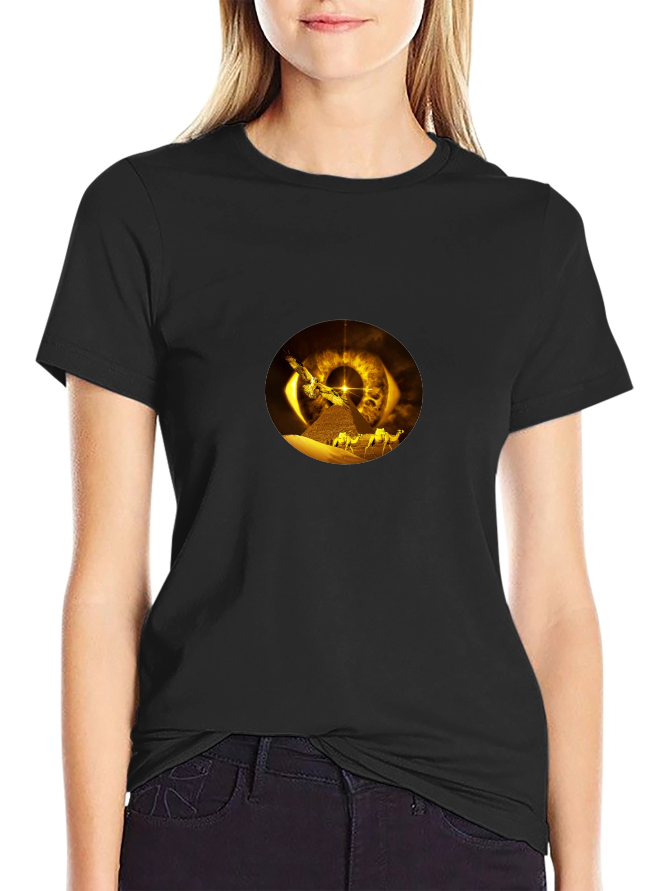 Golden Eye Pyramid Black T-Shirt