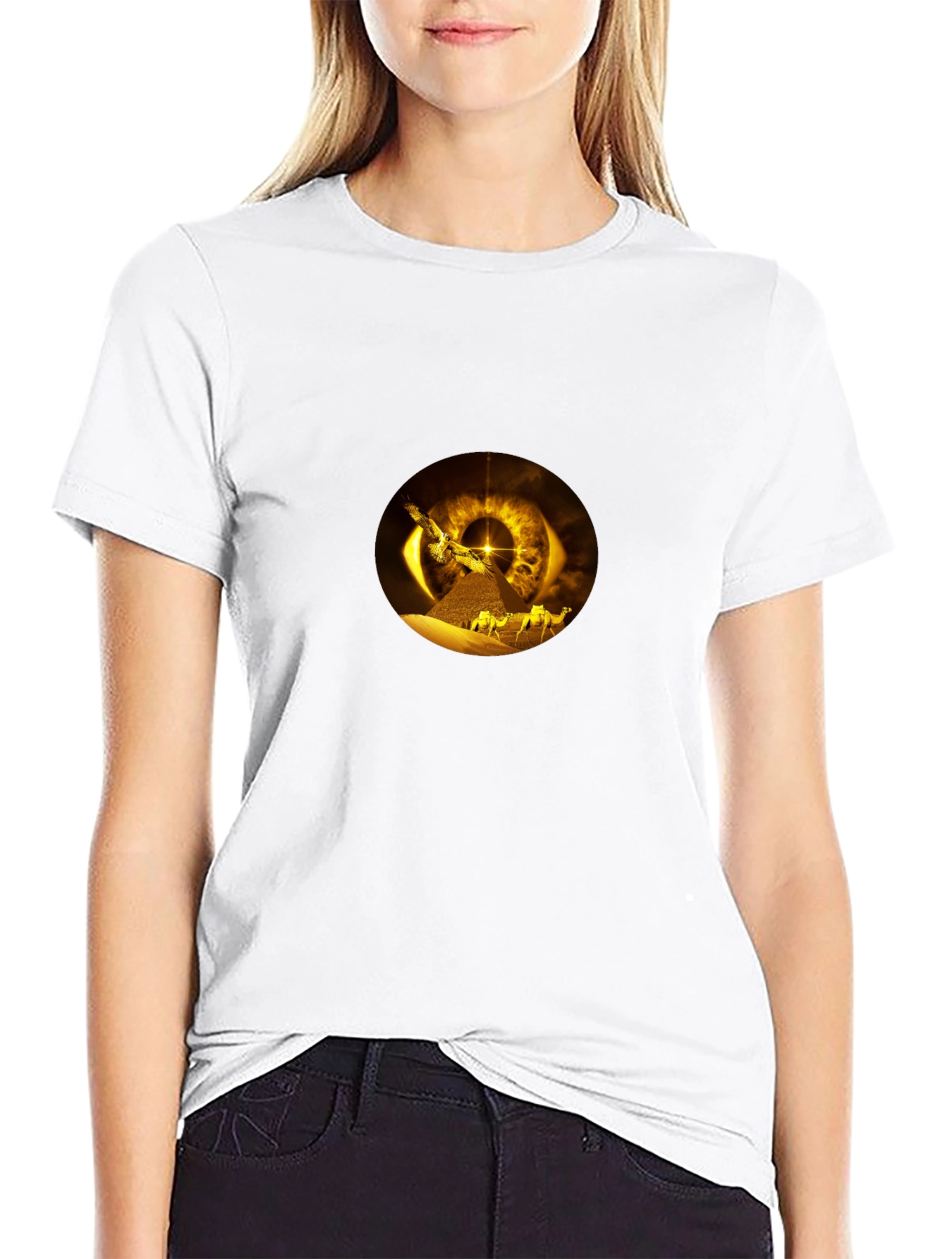 Golden Eye Pyramid Black T-Shirt