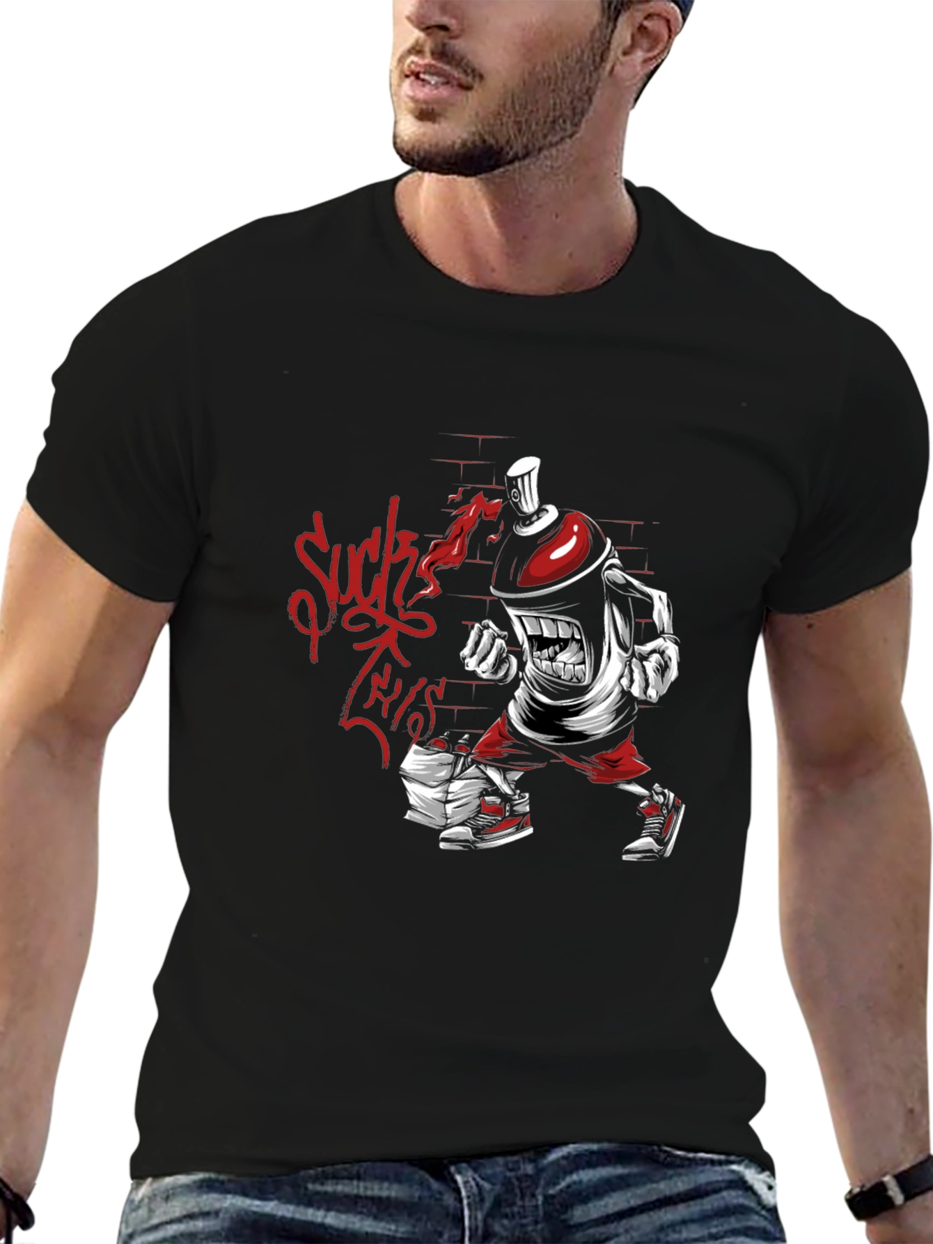 Graffiti Spray Can Cartoon T-Shirt
