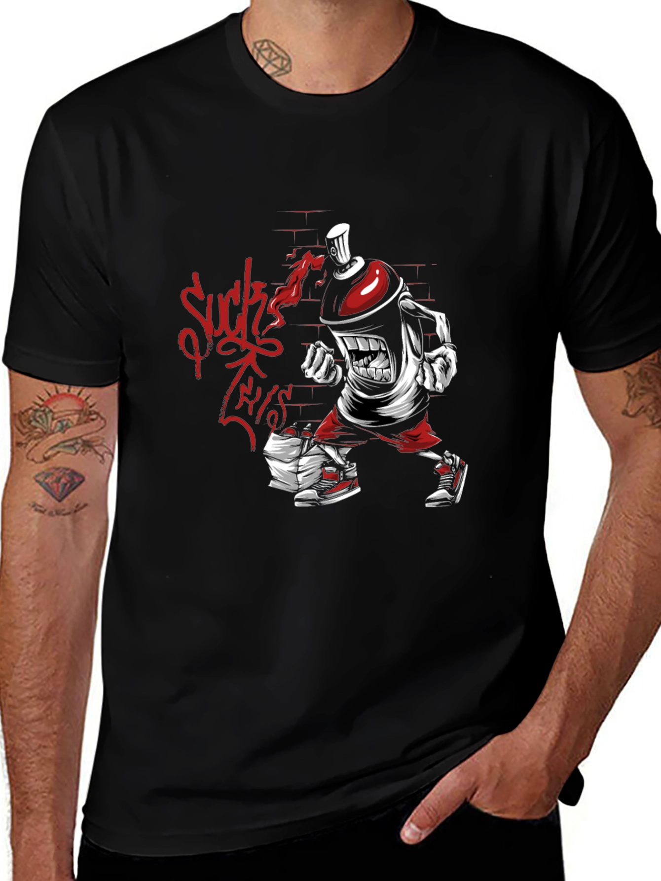 Graffiti Spray Can Cartoon T-Shirt
