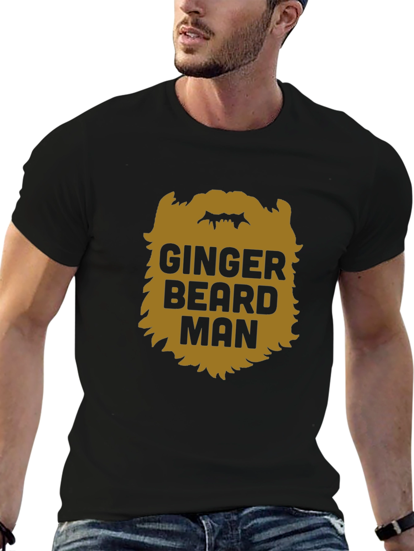 Ginger Beard Man Black T-Shirt