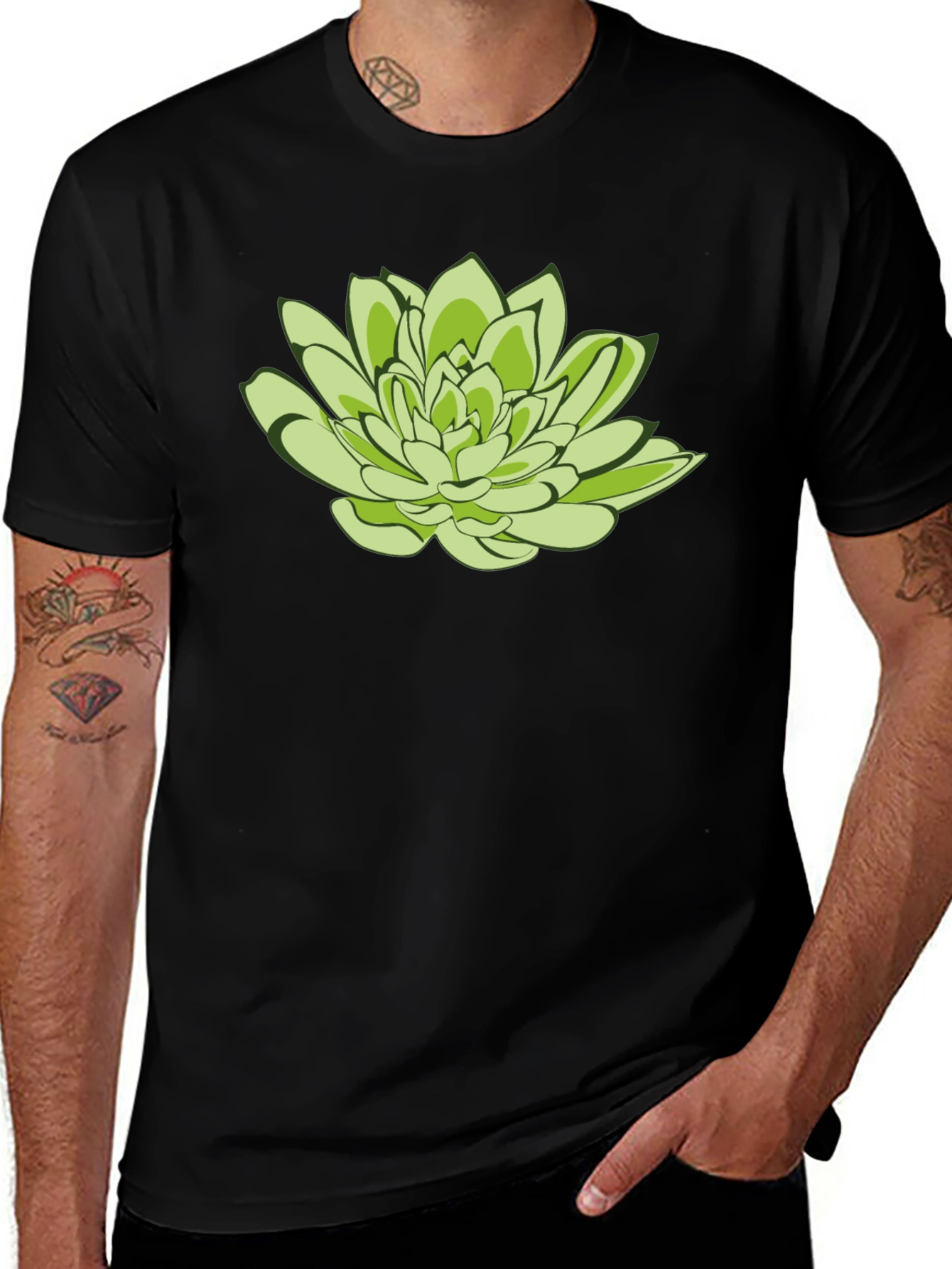 Lotus Graphic Tee - Black Cotton