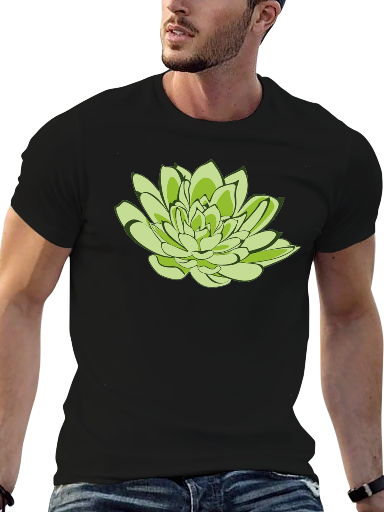 Lotus Graphic Tee - Black Cotton