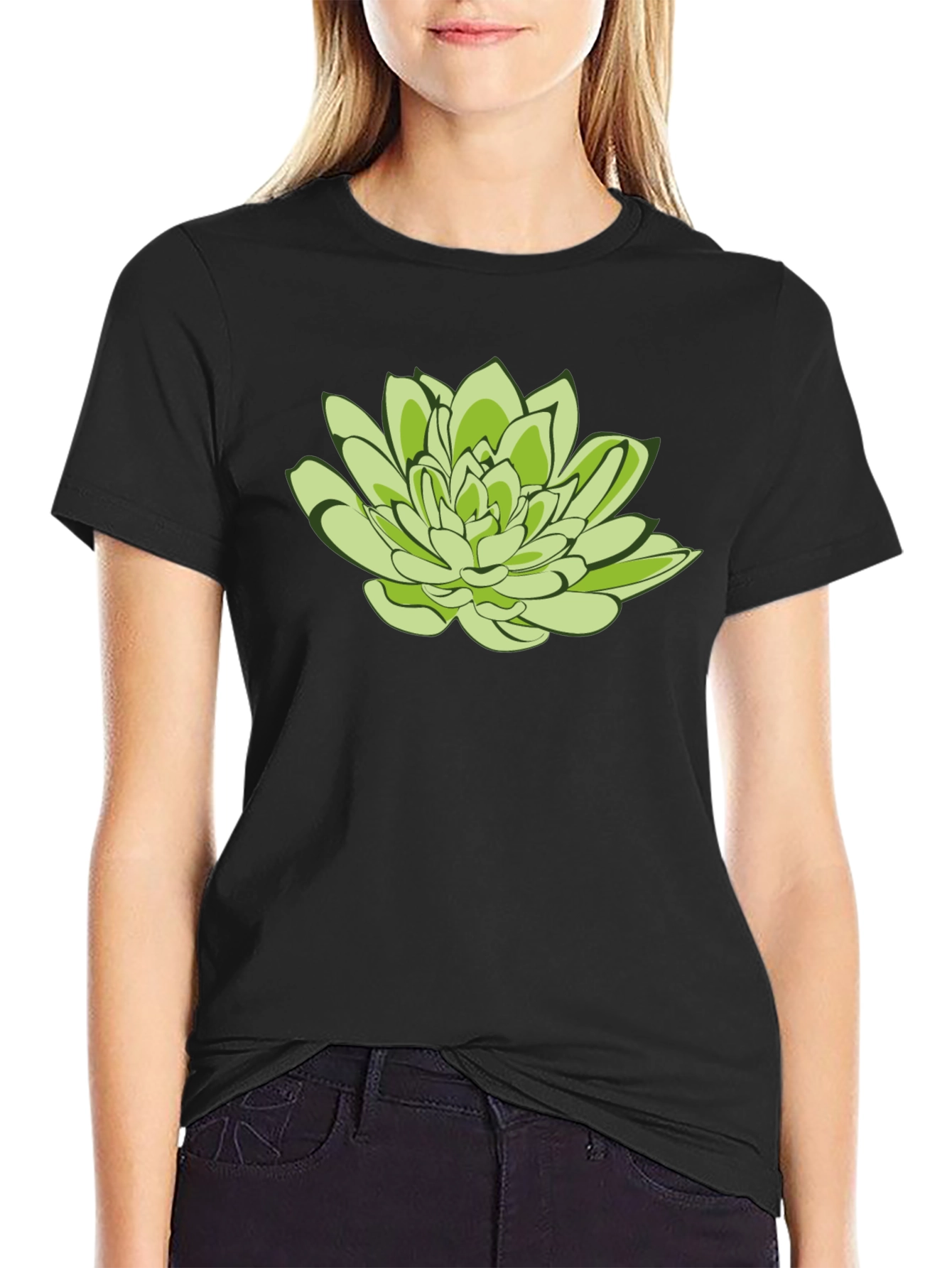 Lotus Graphic Tee - Black Cotton