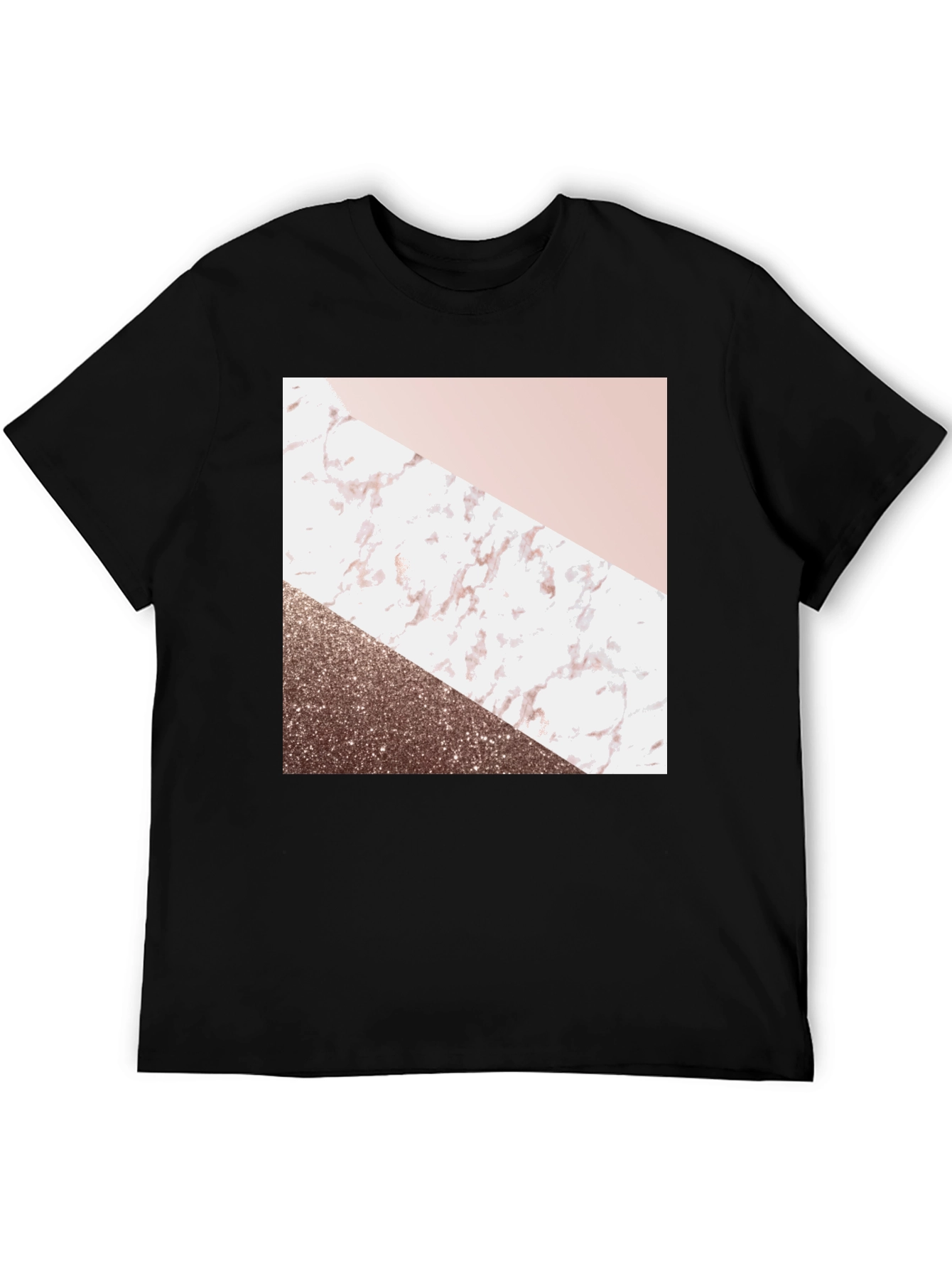 Geometric Marble Design Black T-Shirt