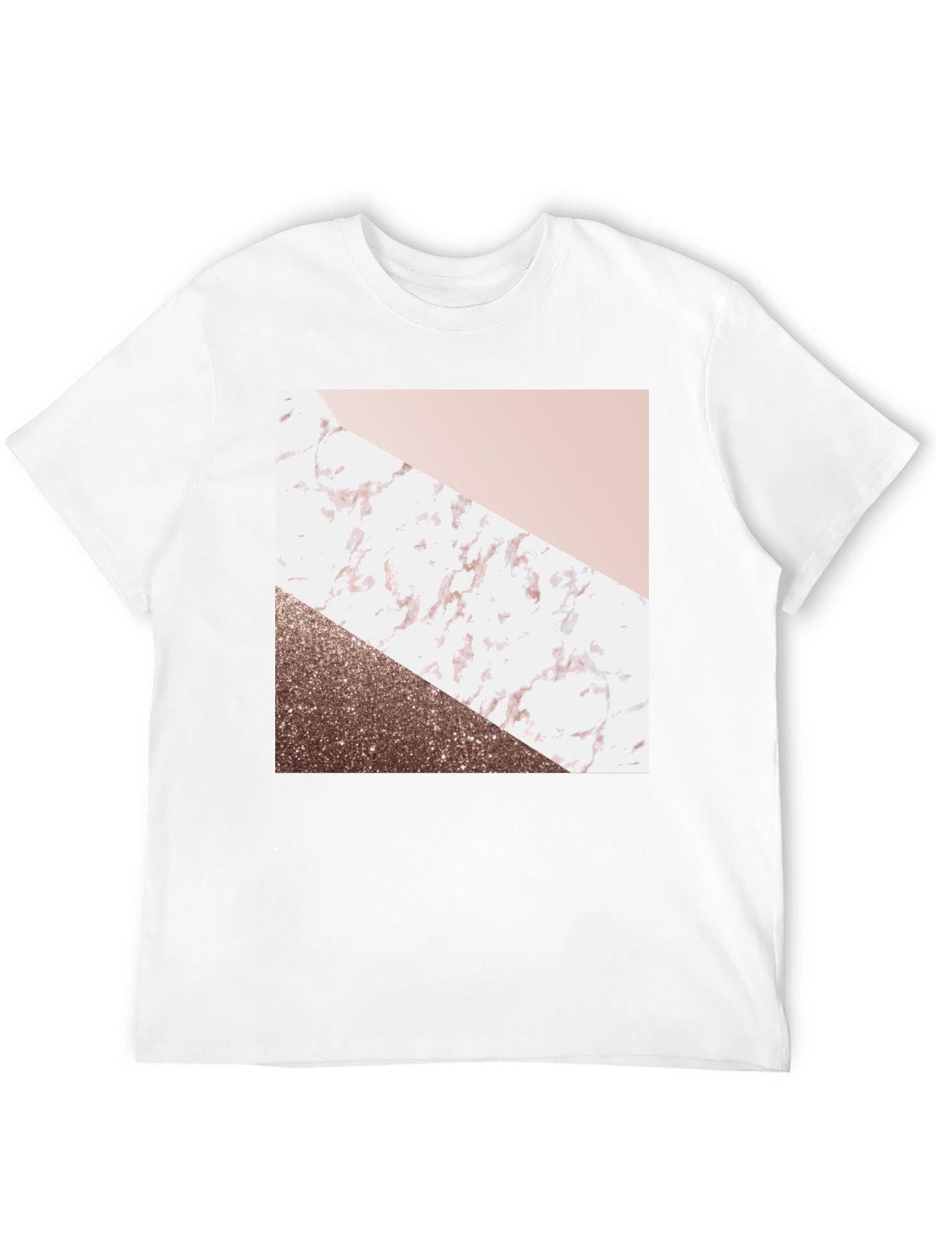 Geometric Marble Design Black T-Shirt