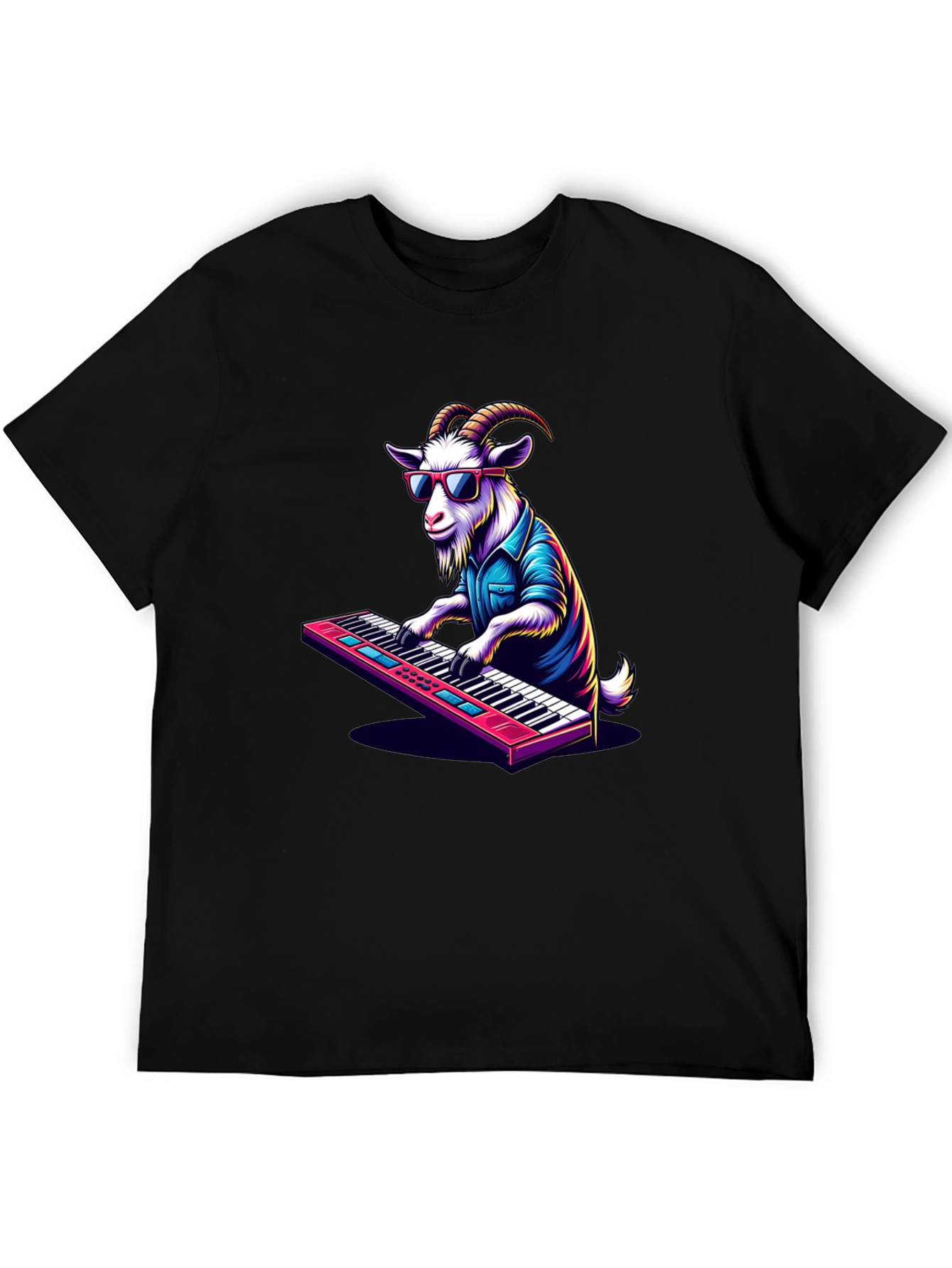 Goat Playing Keyboard T-Shirt - Cool Animal Tee
