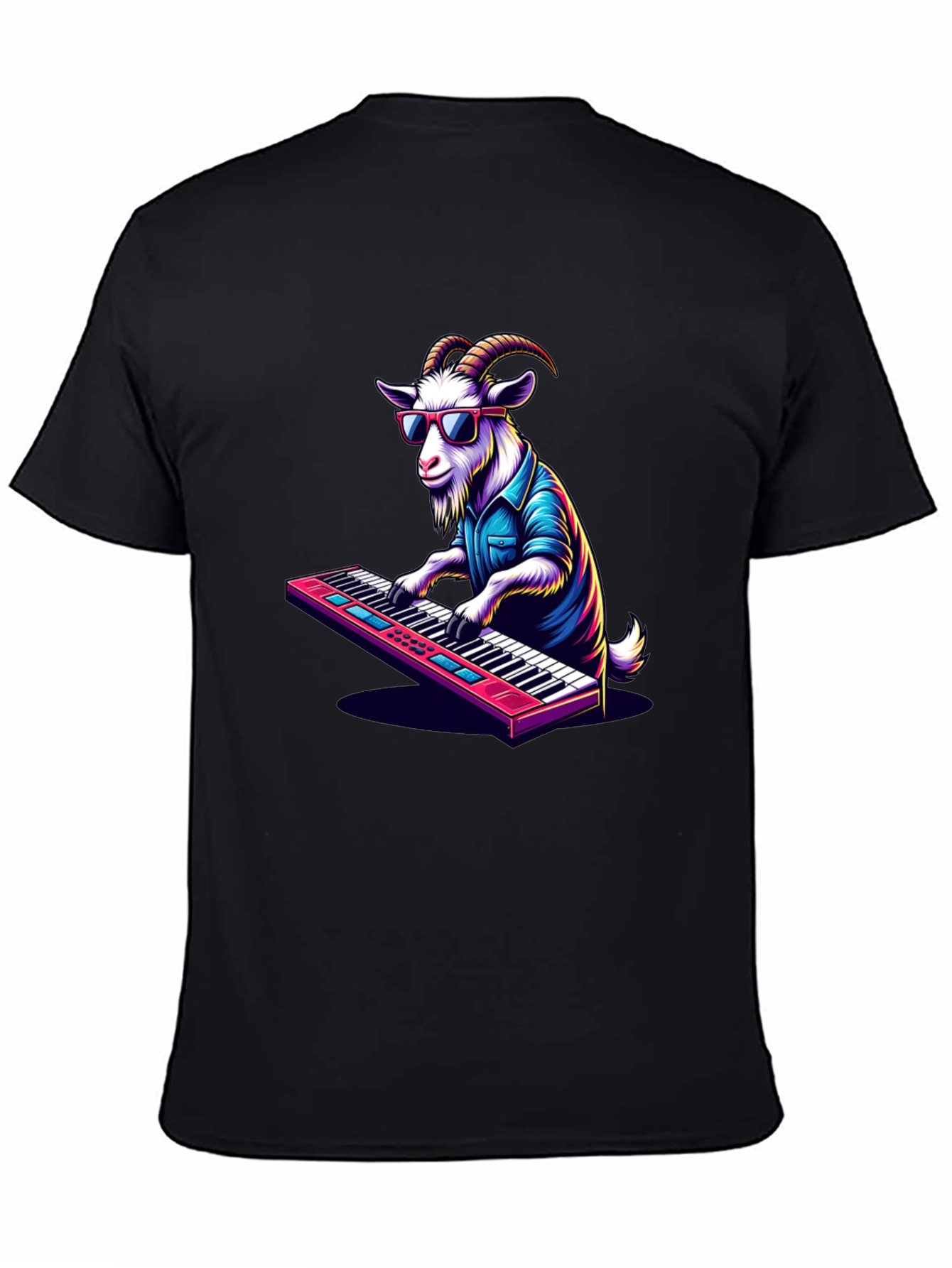 Goat Playing Keyboard T-Shirt - Cool Animal Tee