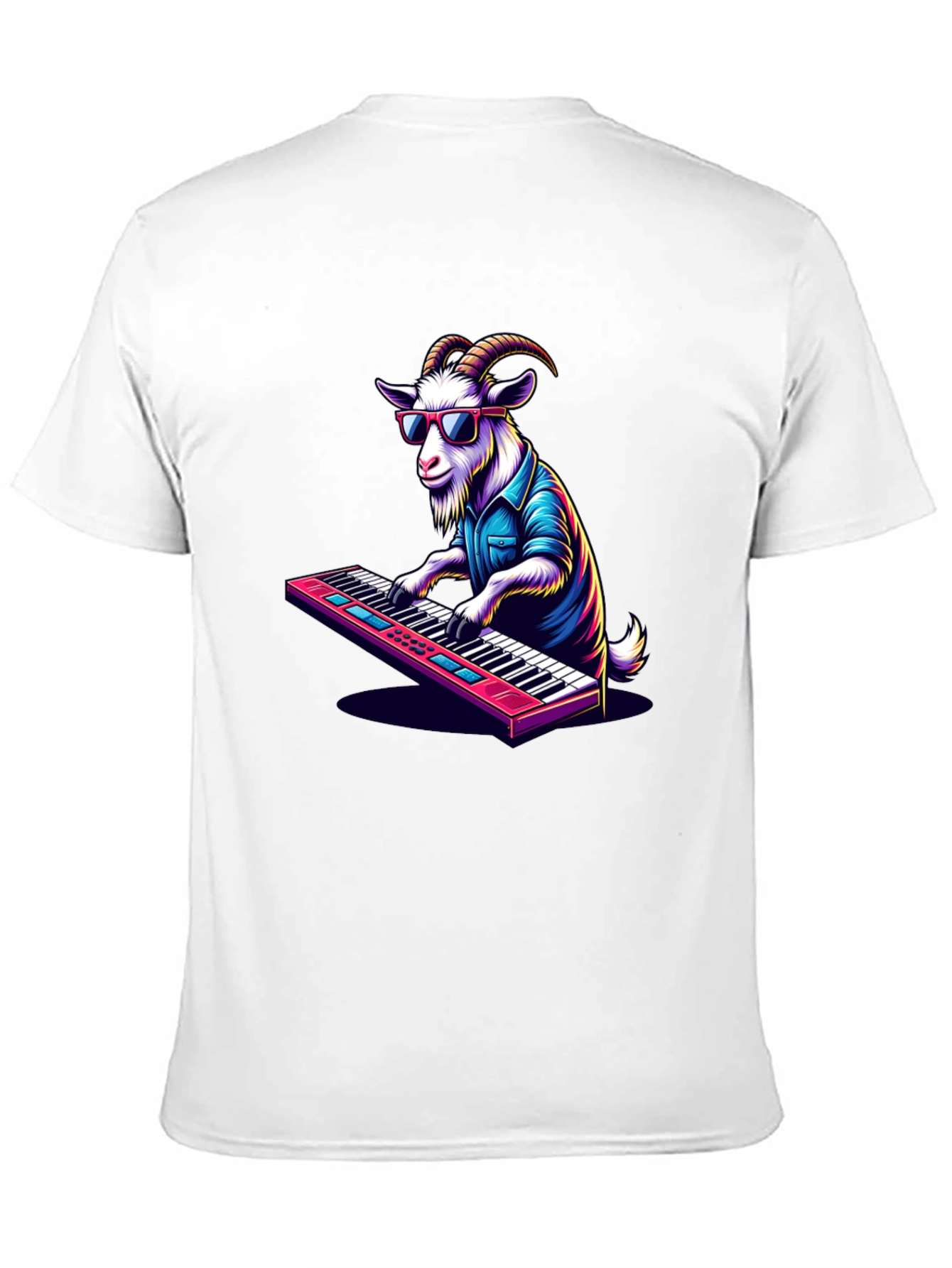 Goat Playing Keyboard T-Shirt - Cool Animal Tee