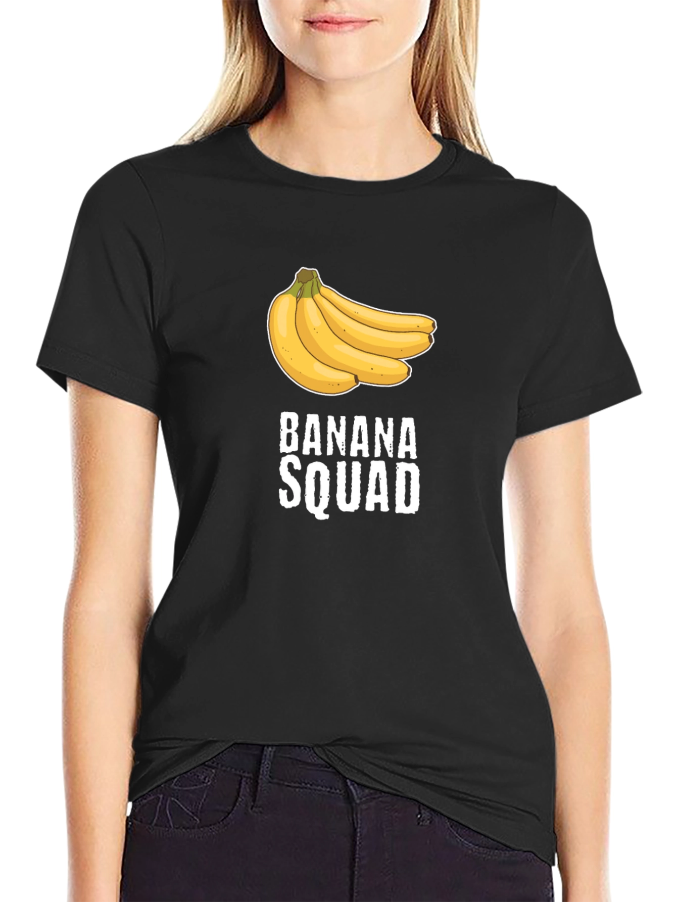 Banana Squad Graphic T-Shirt - Black Crew Neck Tee
