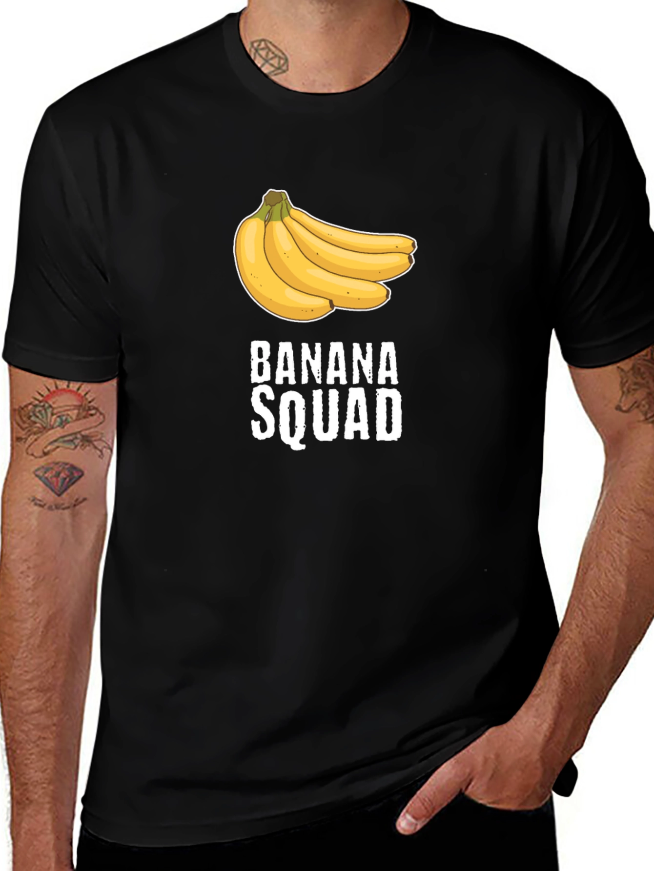 Banana Squad Graphic T-Shirt - Black Crew Neck Tee