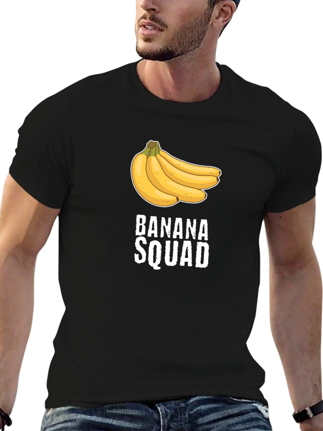 Banana Squad Graphic T-Shirt - Black Crew Neck Tee