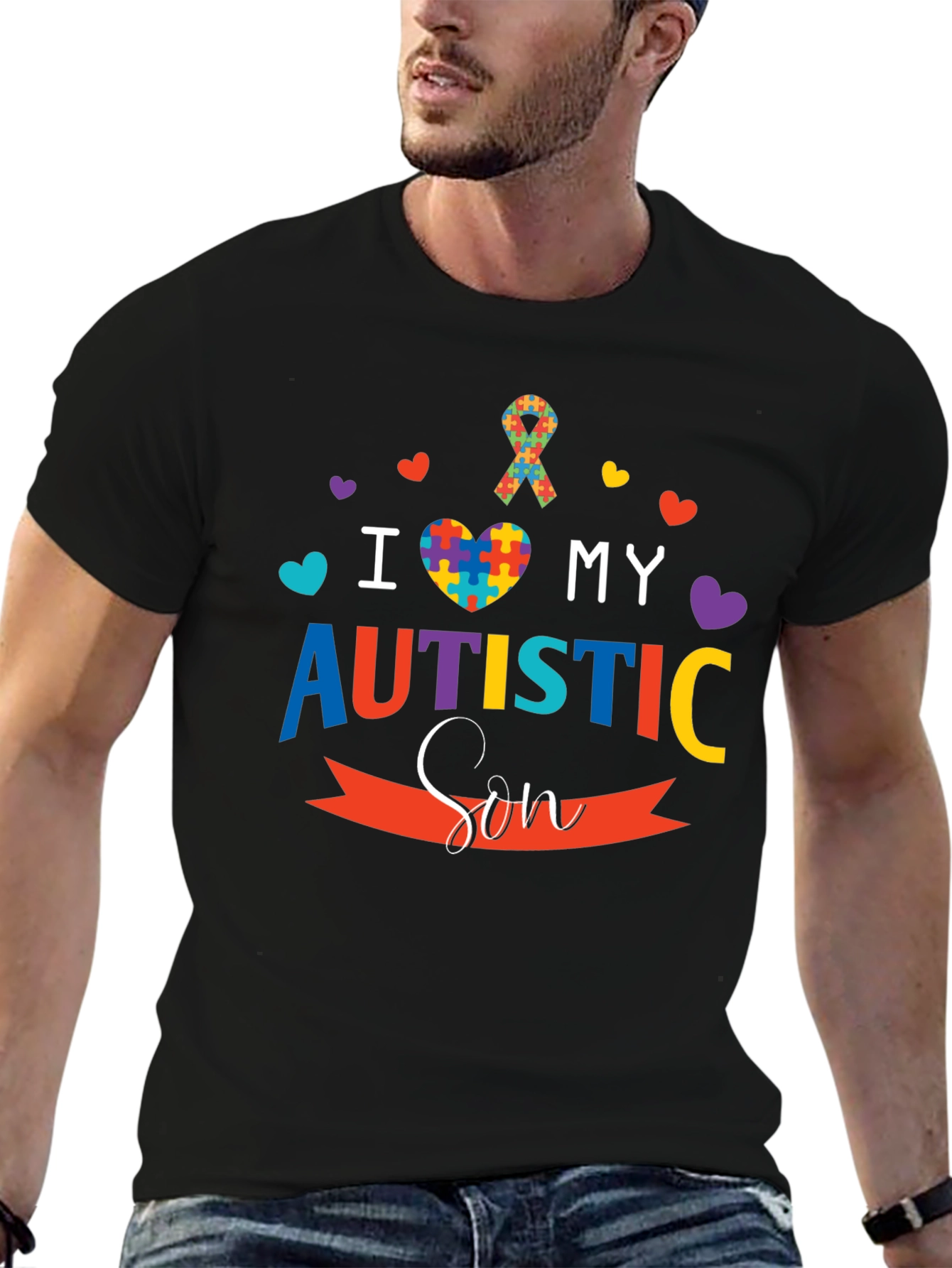 Autism Awareness T-Shirt - I Love My Autistic Son