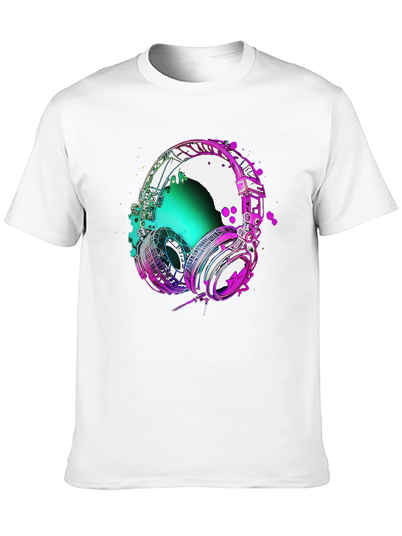 Vivid Headphones Graphic Tee - Music Lovers T-Shirt