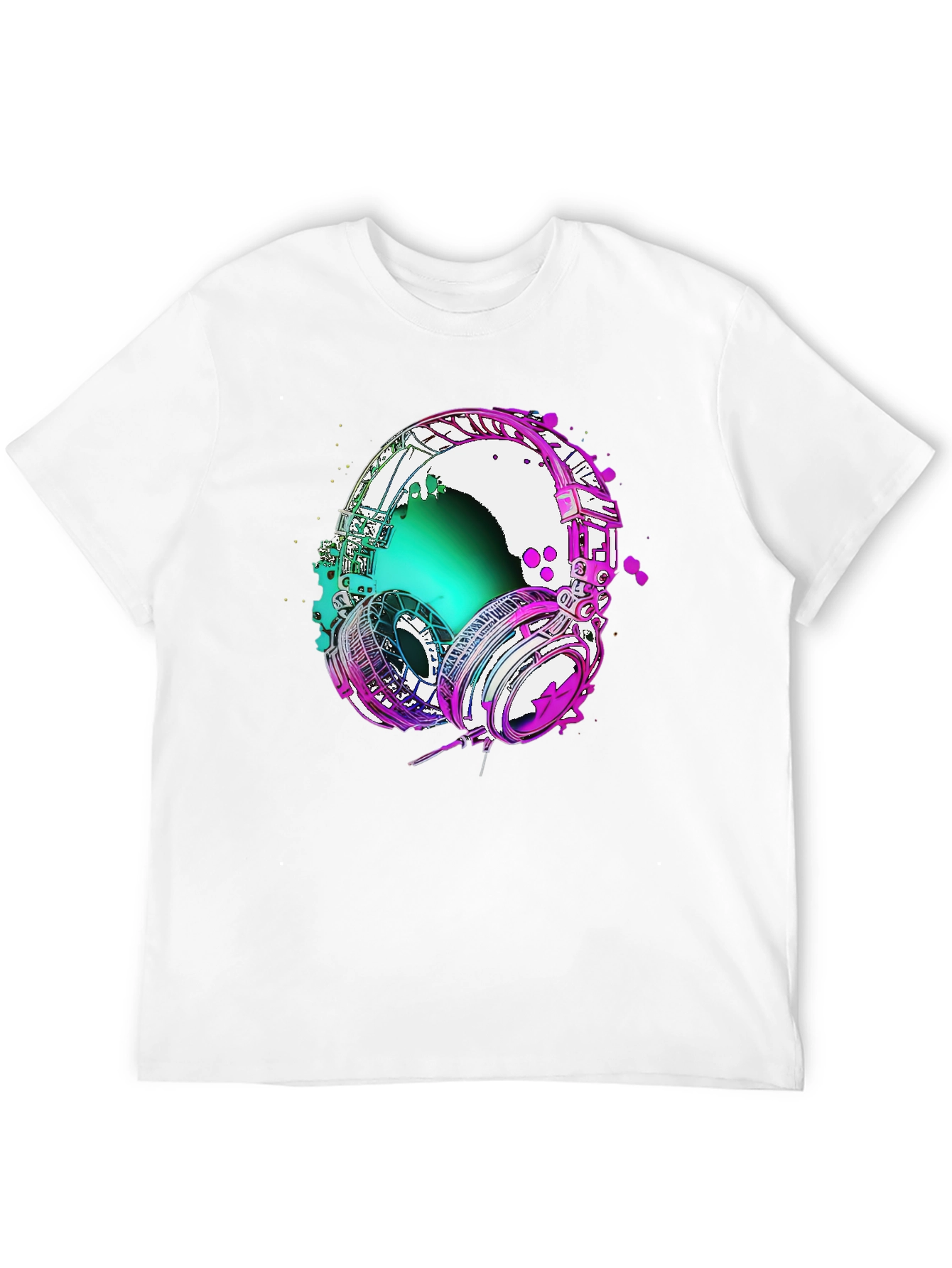 Vivid Headphones Graphic Tee - Music Lovers T-Shirt