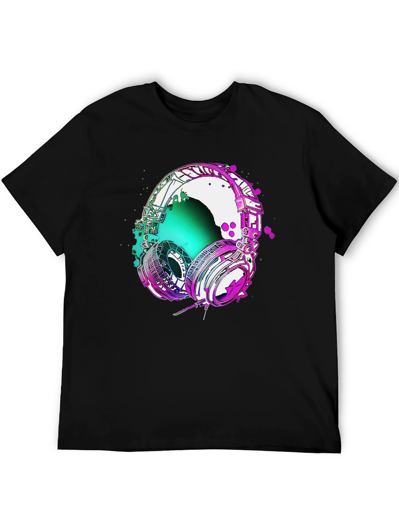 Vivid Headphones Graphic Tee - Music Lovers T-Shirt