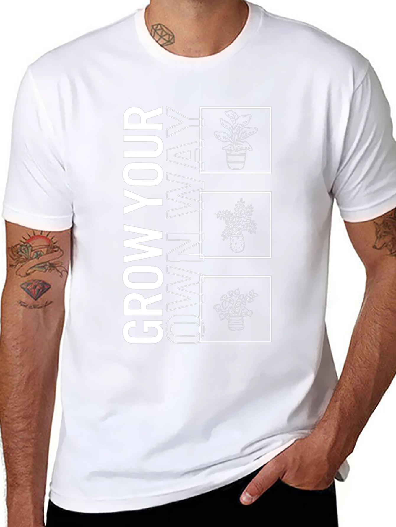 Grow Your Own Way T-Shirt - Unique Plant Design