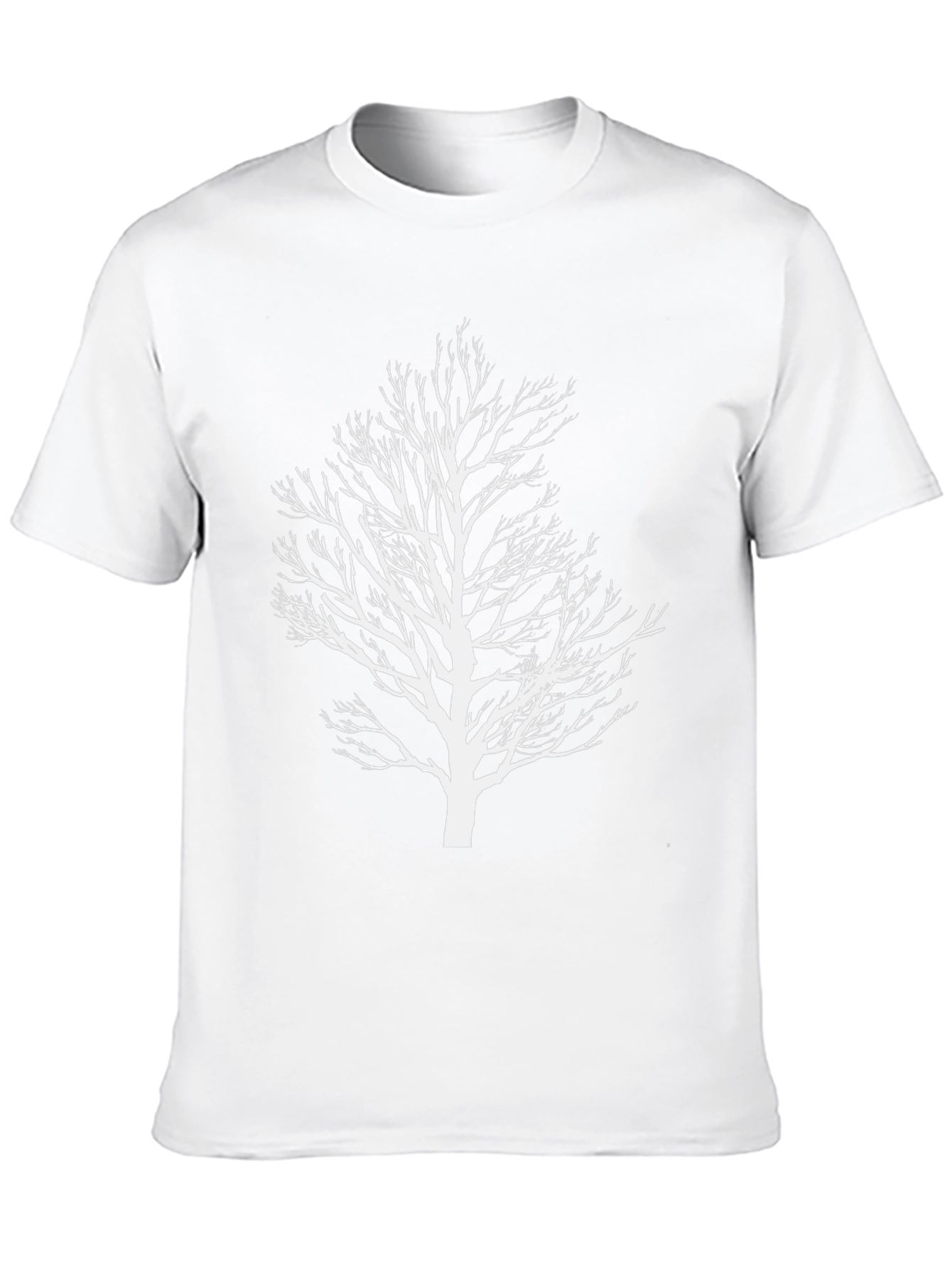 Abstract Tree Graphic Tee - Black Cotton Shirt