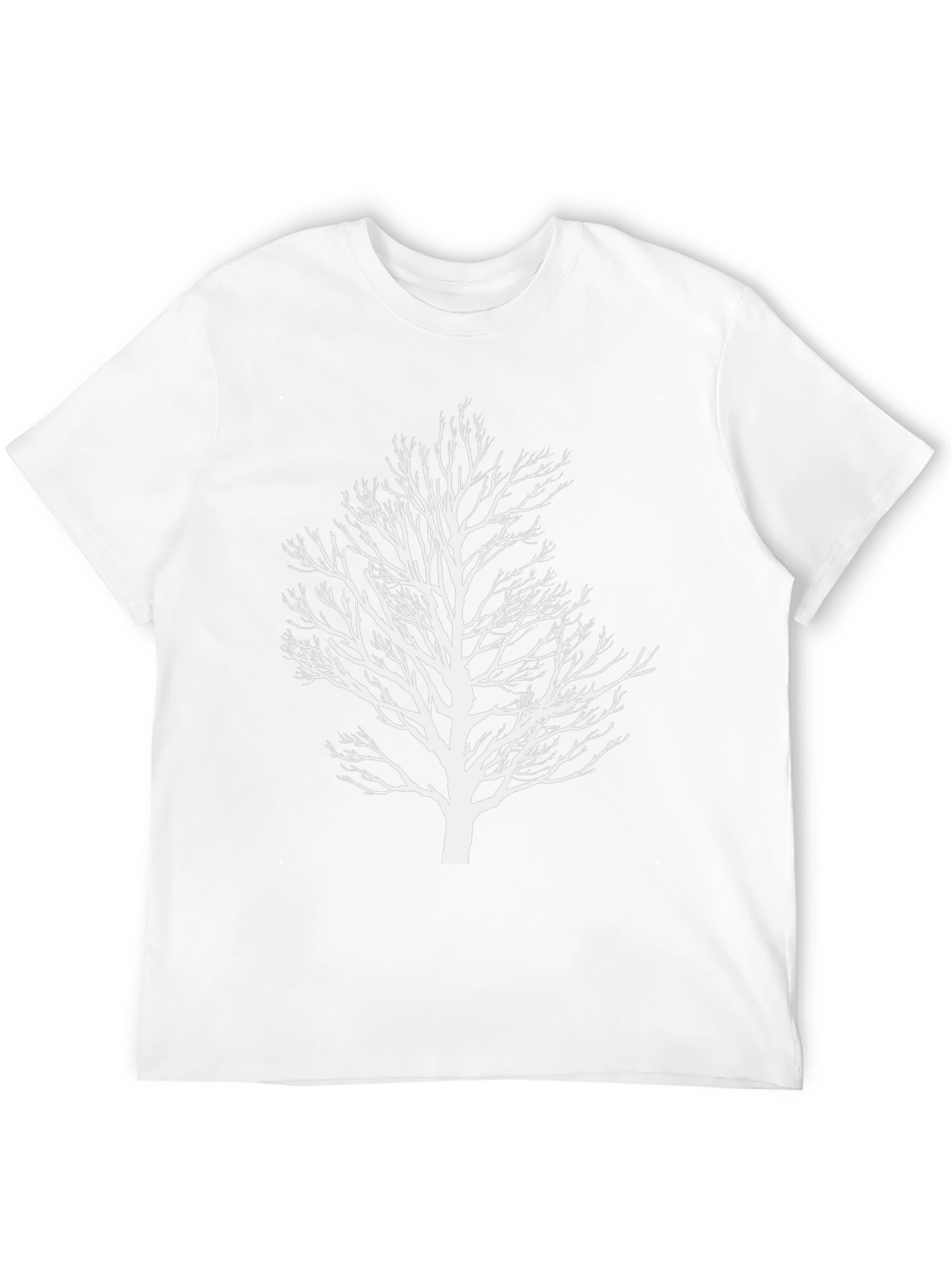 Abstract Tree Graphic Tee - Black Cotton Shirt
