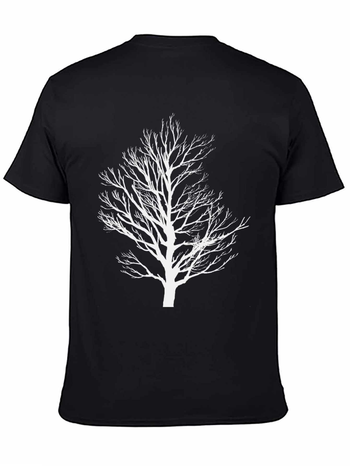 Abstract Tree Graphic Tee - Black Cotton Shirt