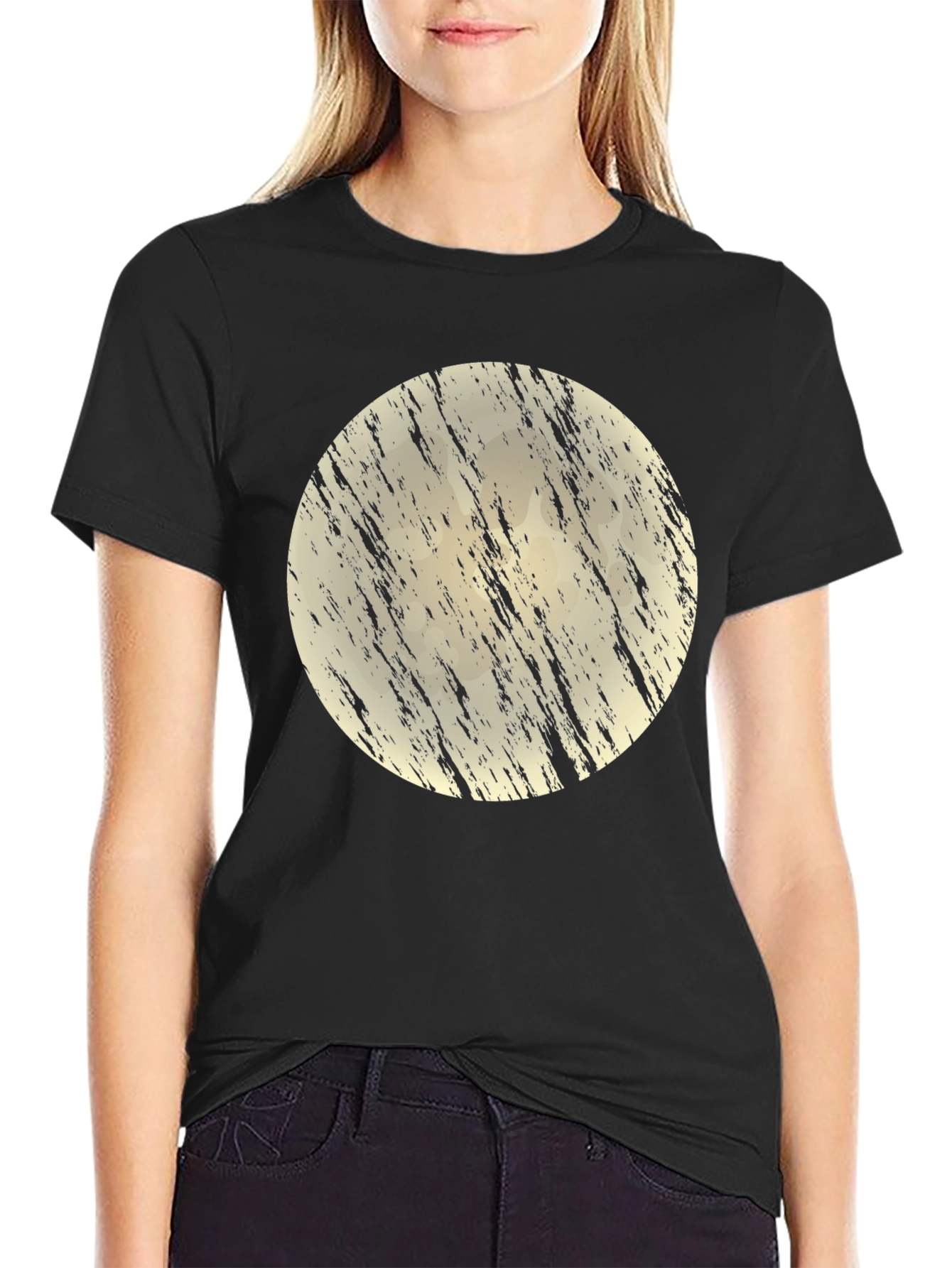 Grunge Moon Black T-Shirt