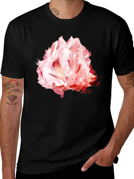 Geometric Crystal Rose Graphic Tee