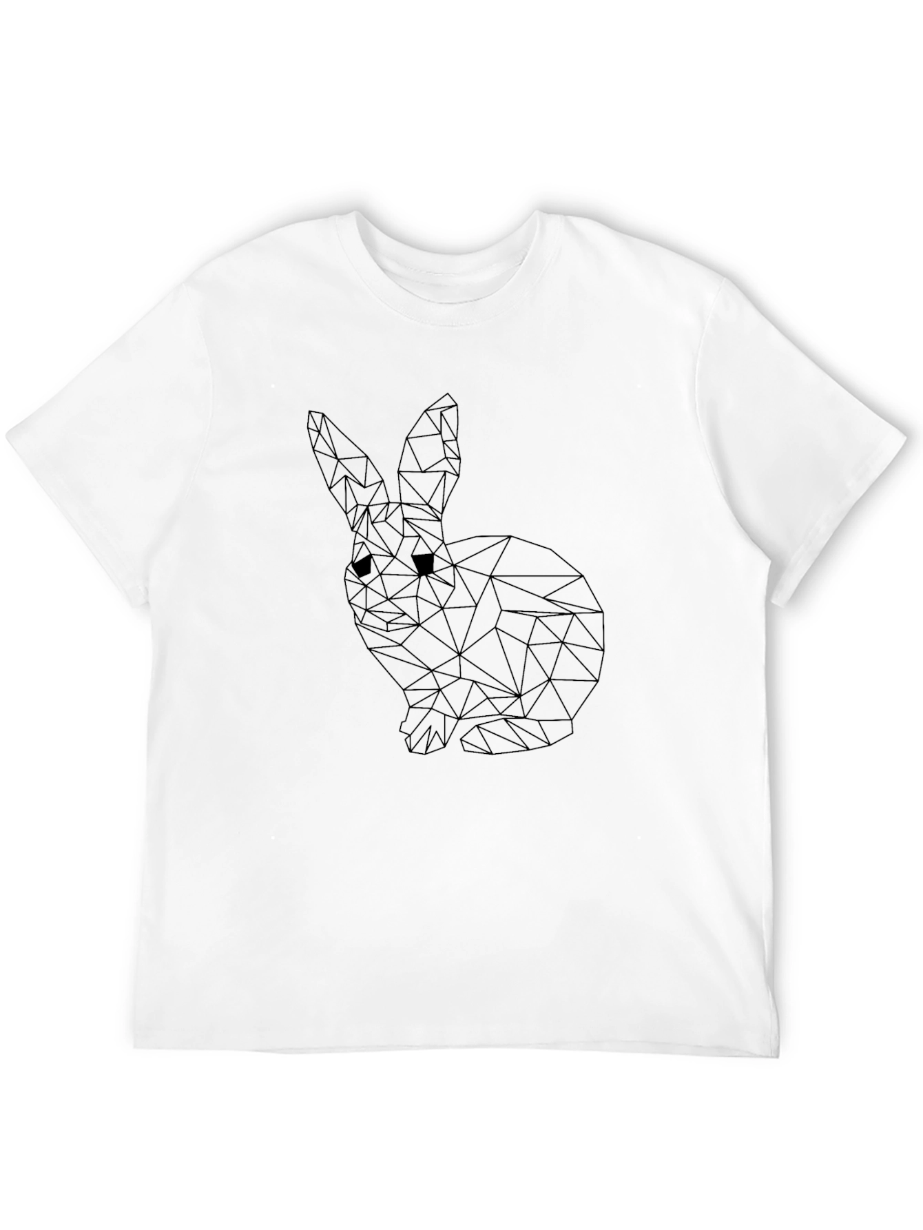 Geometric Bunny Black T-Shirt